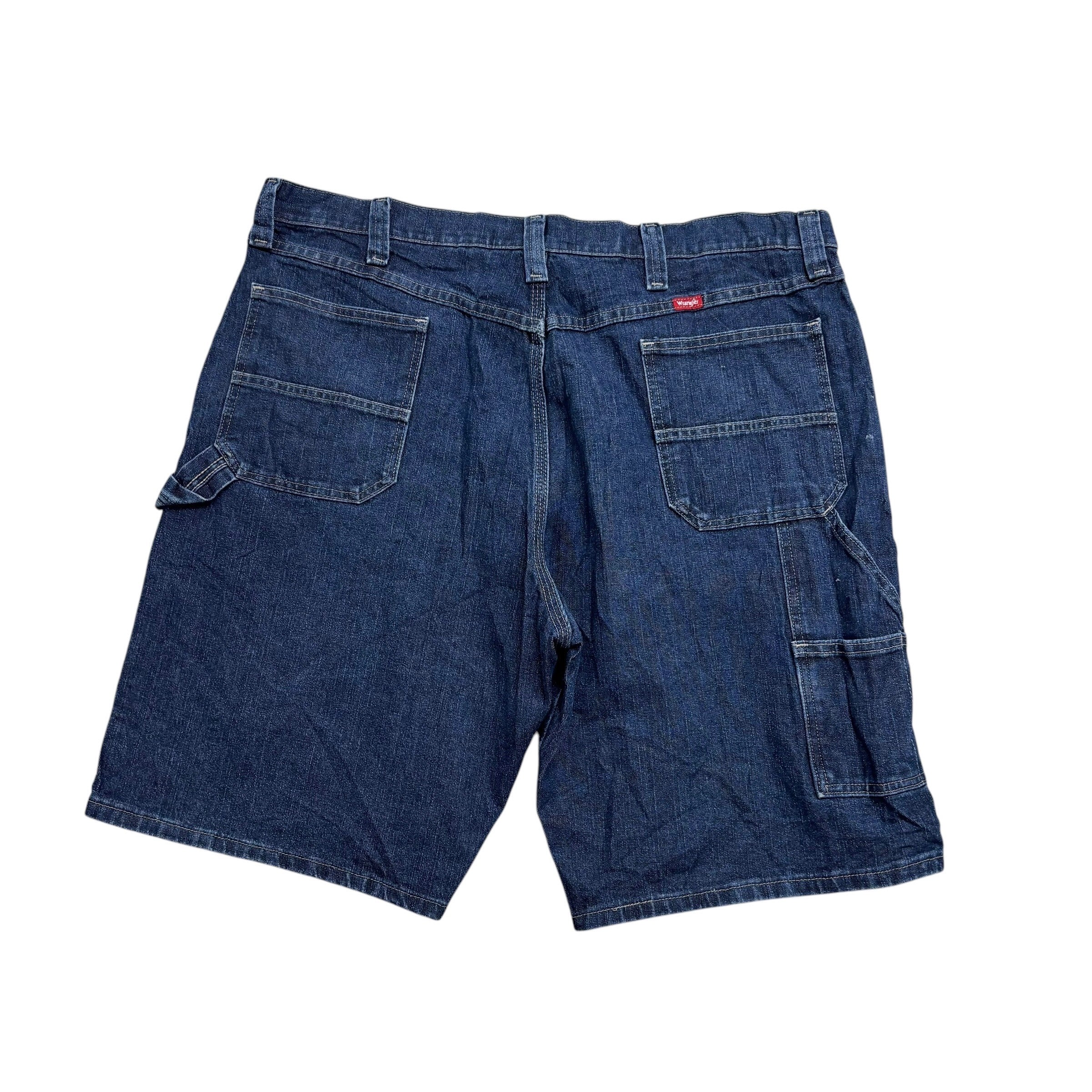 Wrangler Jorts W40 Mens Dark Blue Denim Shorts Relaxed Stretch Carpenter (F)