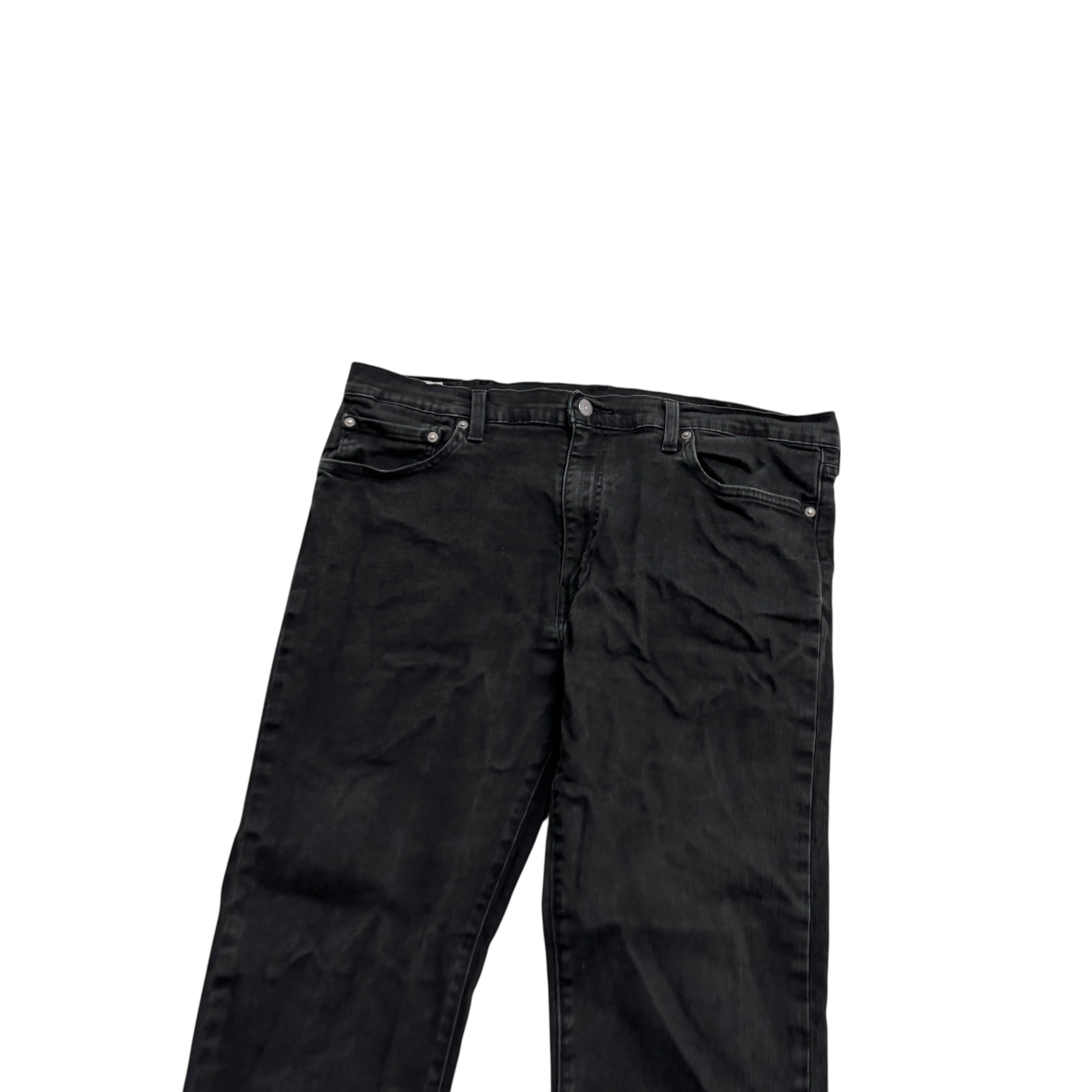 Levis 502 Jeans W38 L31 Mens Black Regular Tapered Fit Stretch Denim (F)