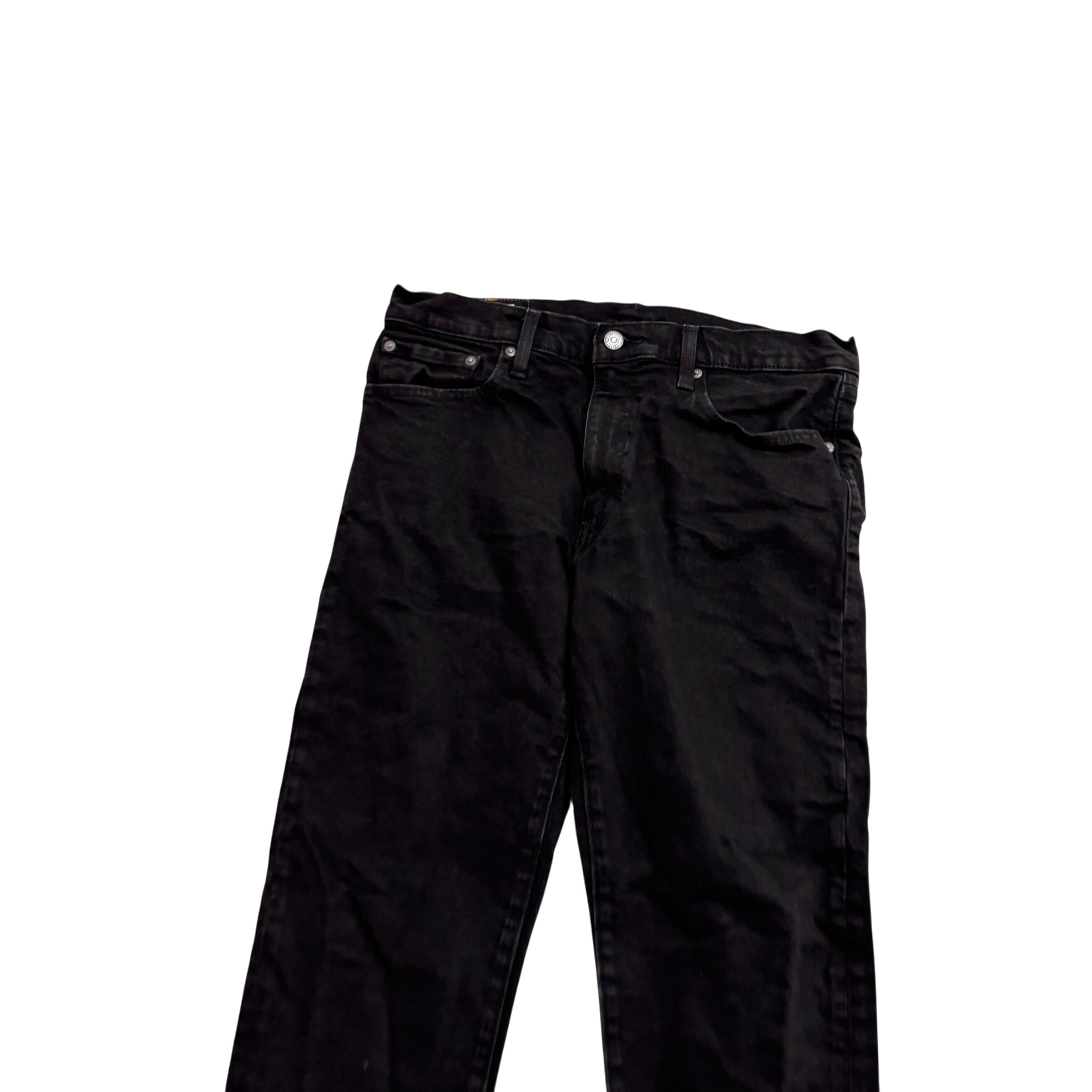 Levis 502 Jeans W33 L31 Mens Black Regular Tapered Fit Stretch Premium Denim (E)