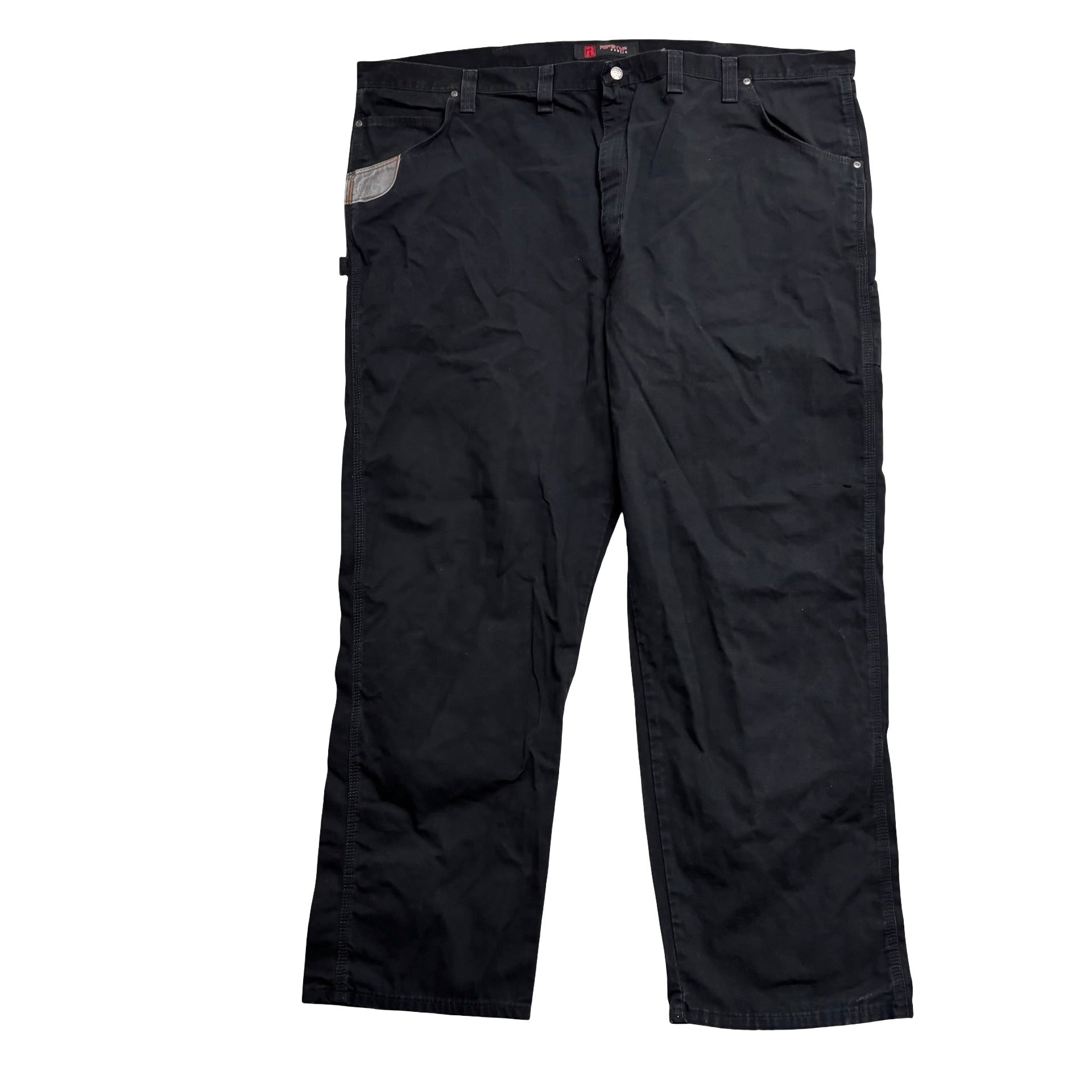 Wrangler Carpenter Trousers W52 L32 Mens Black Relaxed Straight Fit Pants (E)
