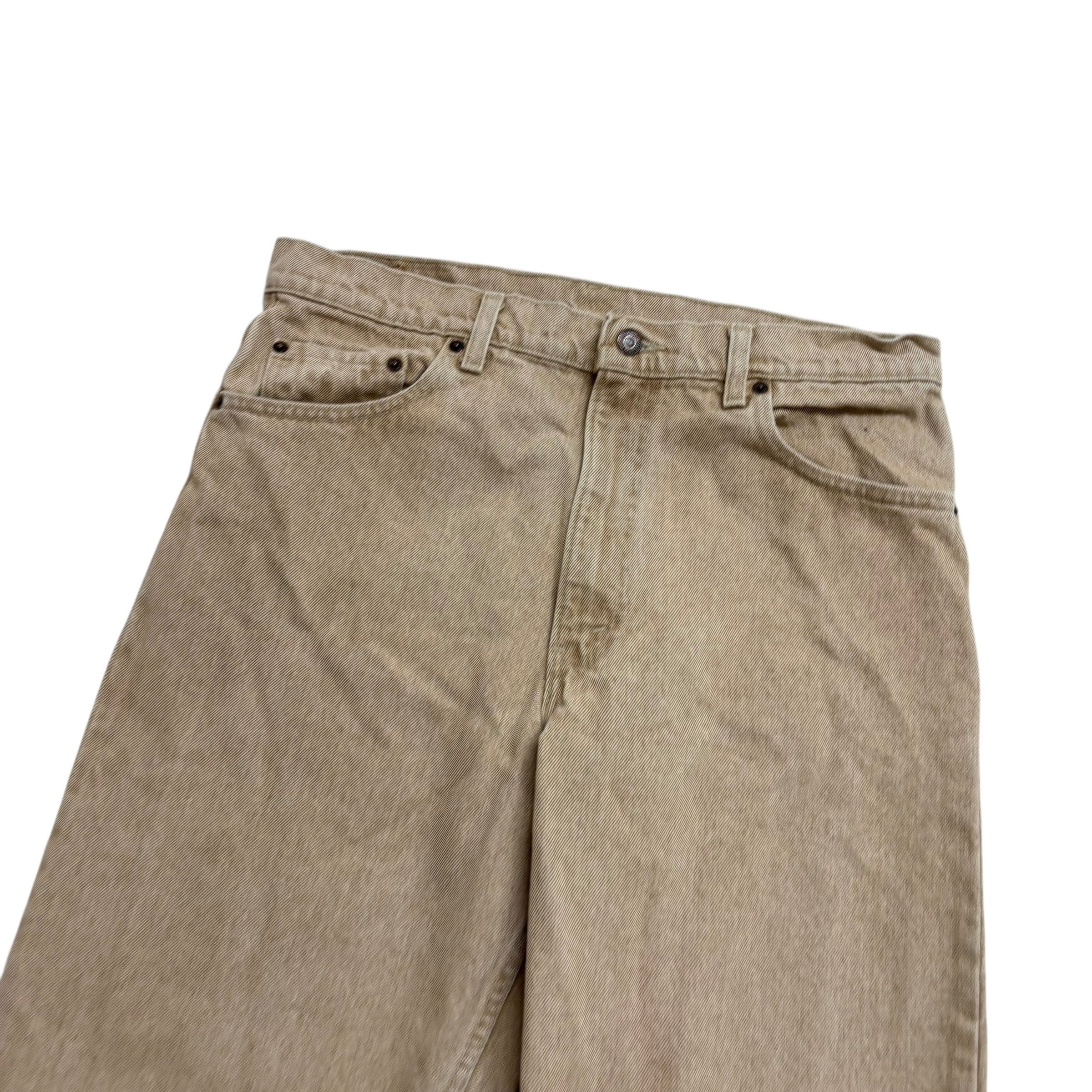 Levis 550 Jeans W34 L29 Mens Beige Relaxed Tapered Vintage Made In USA Denim