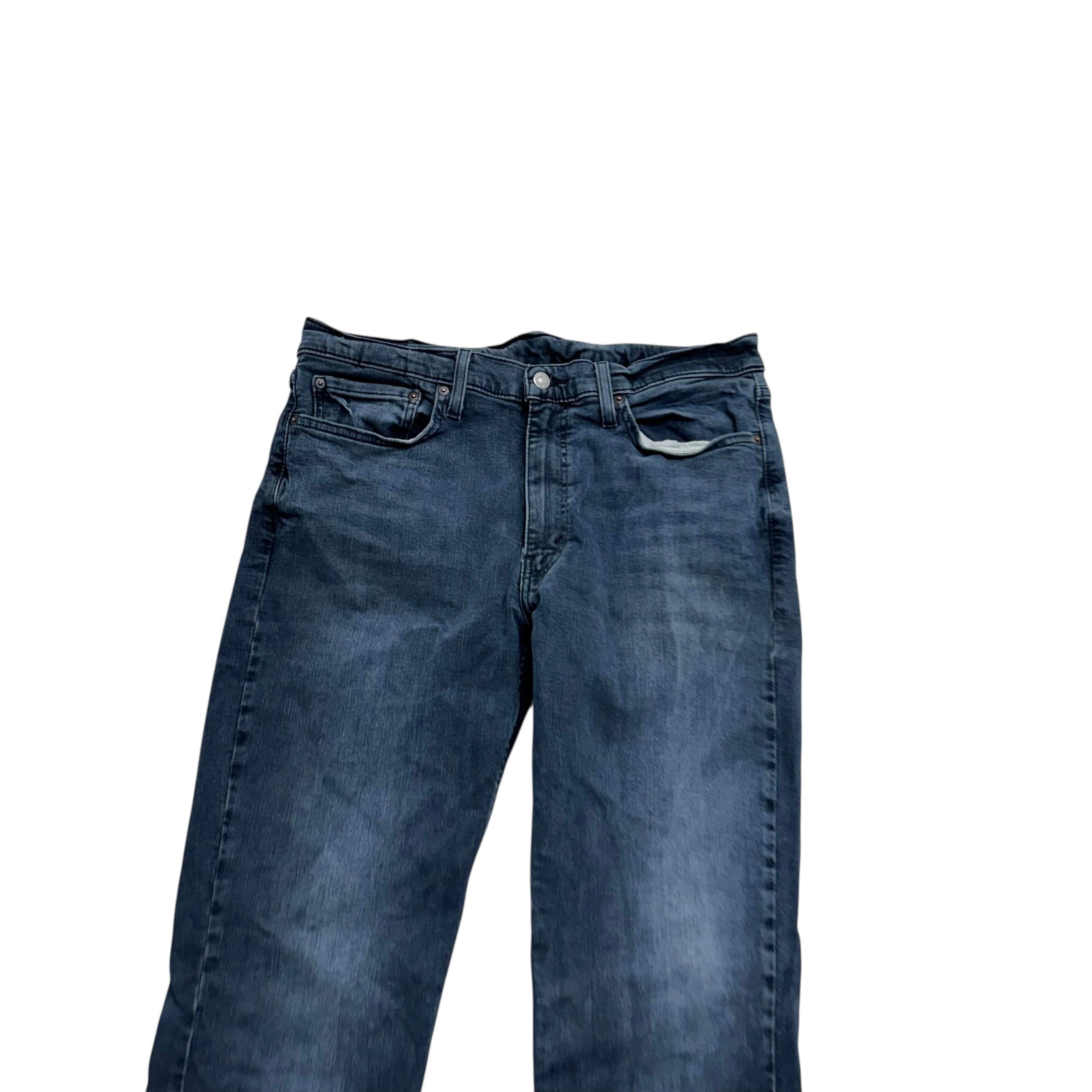 Levis 514 Jeans W35 L34 Mens Navy Blue Slim Straight Fit Stretch Denim (E)