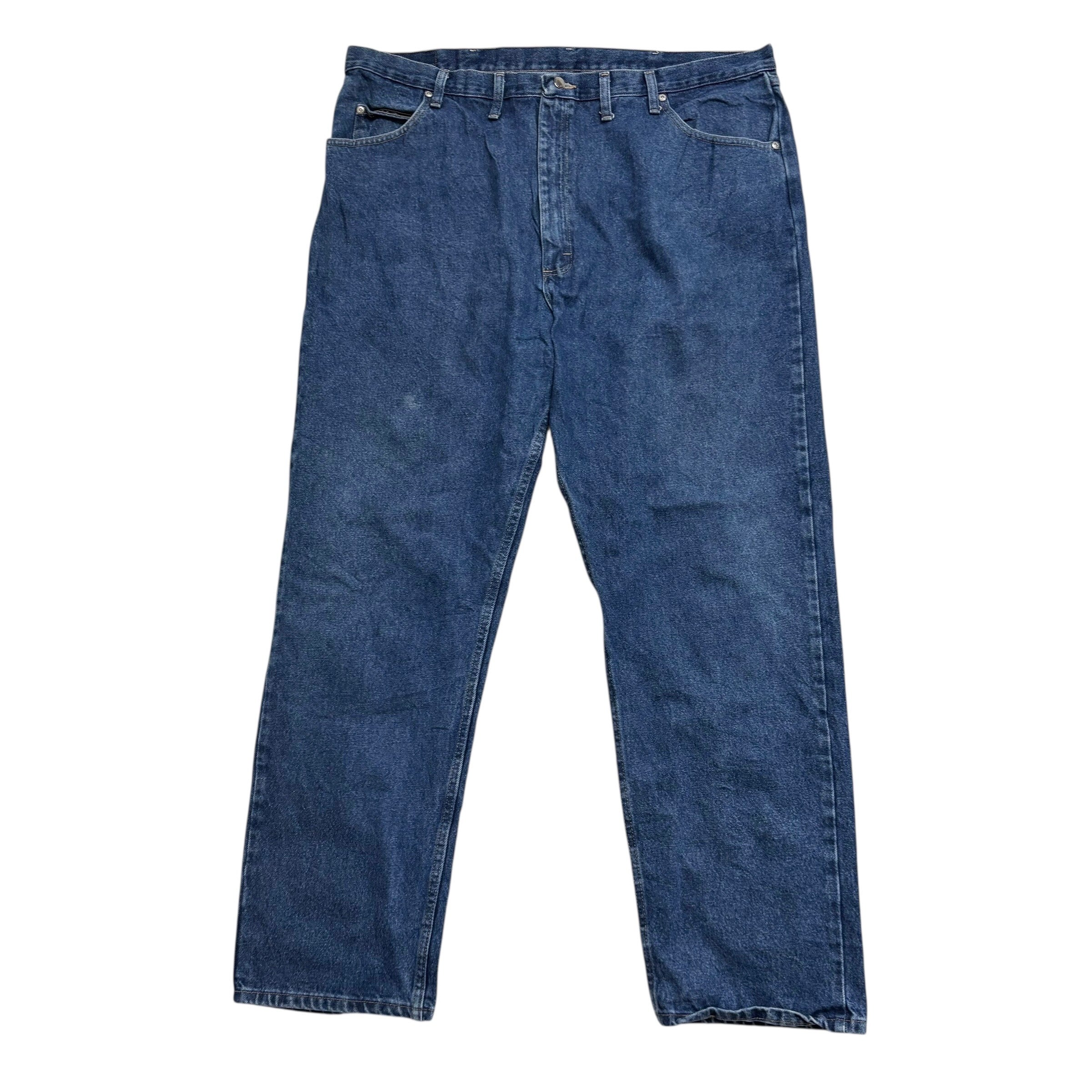 Wrangler Jeans W44 L34 Mens Mid Blue Relaxed Straight Fit Baggy Denim