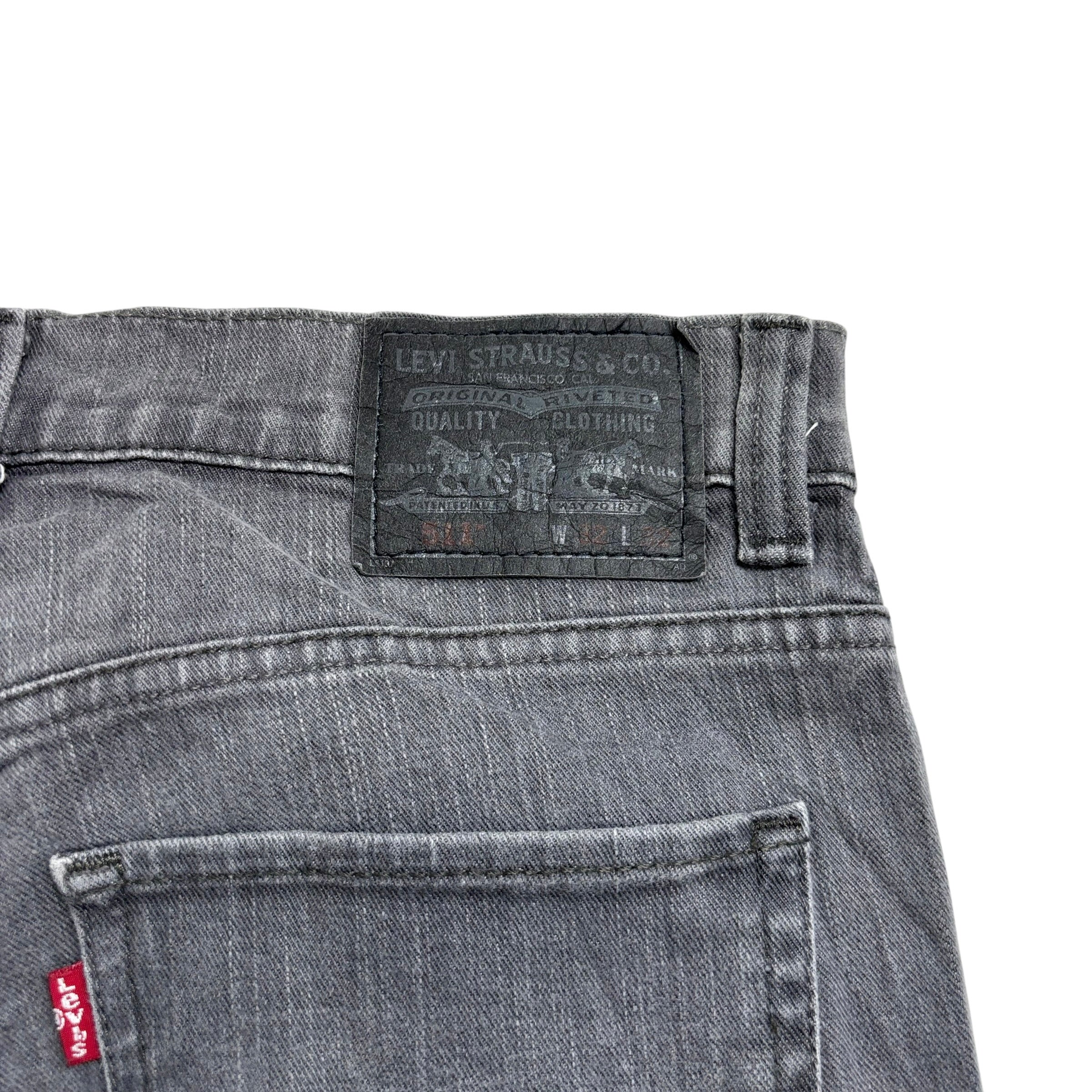 Levis 511 Jeans W32 L32 Mens Grey Slim Fit Stretch Vintage Denim (E)