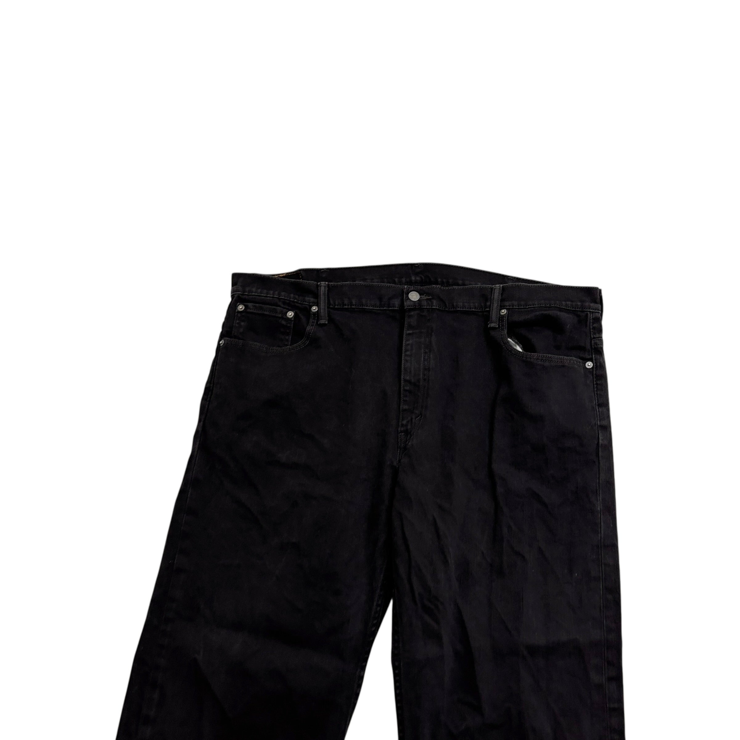 Levis 569 Jeans W44 L32 Mens Black Baggy Relaxed Straight Fit Stretch Denim (E)