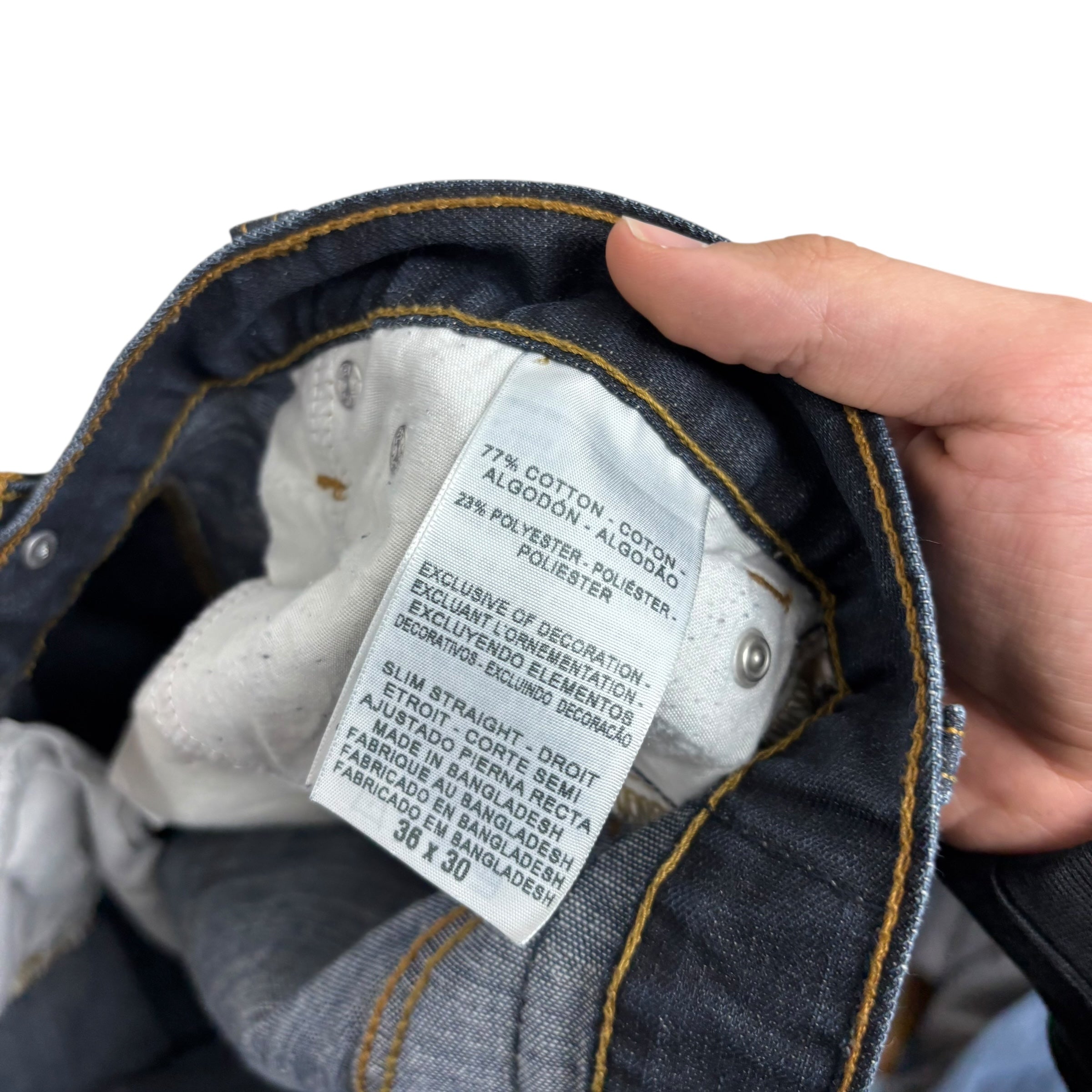 Levis Denizen Jeans W36 L29 Mens Dark Blue Relaxed Straight Vintage Denim (E)