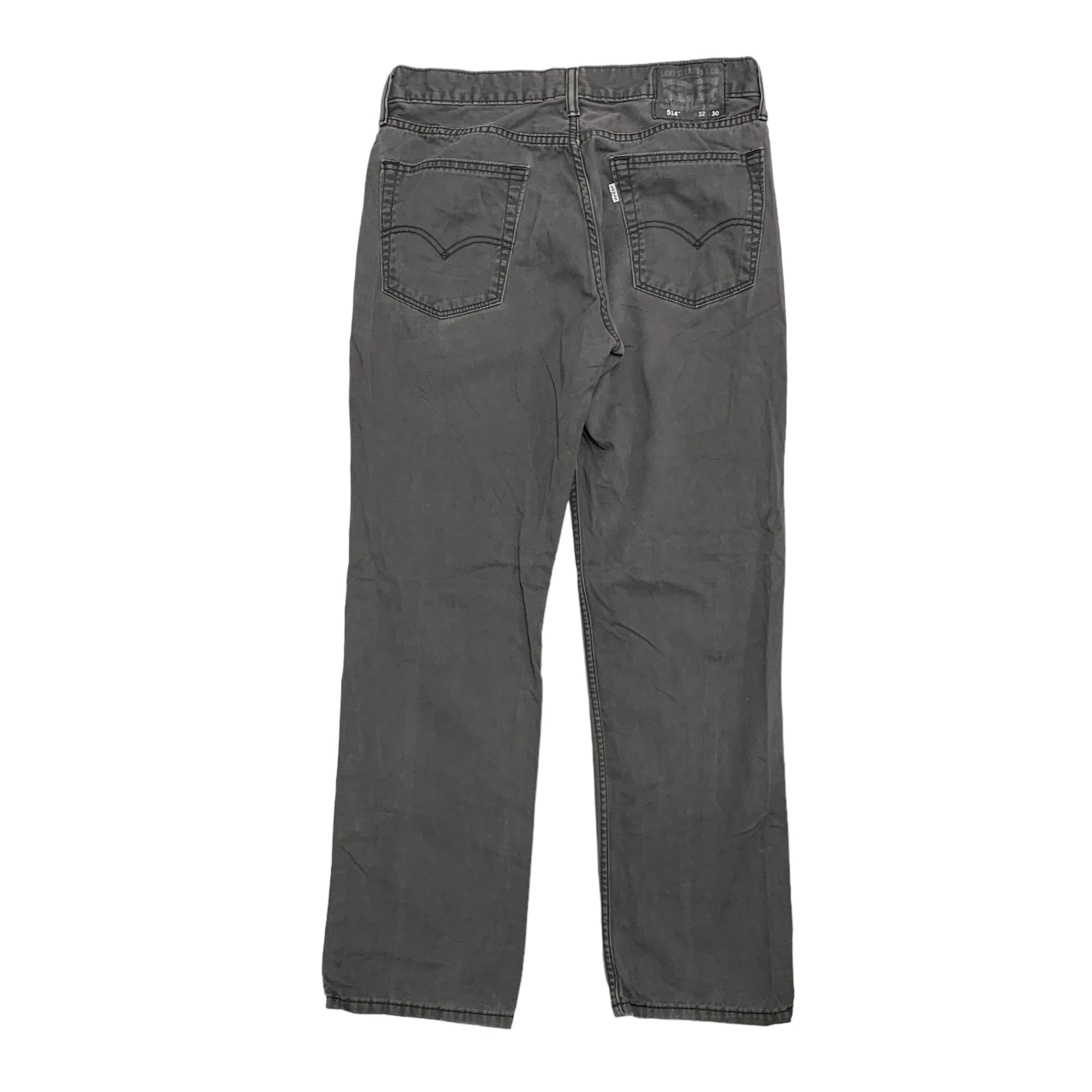 Levis 514 Trousers W32 L30 Mens Grey Regular Straight Fit Cotton Pants