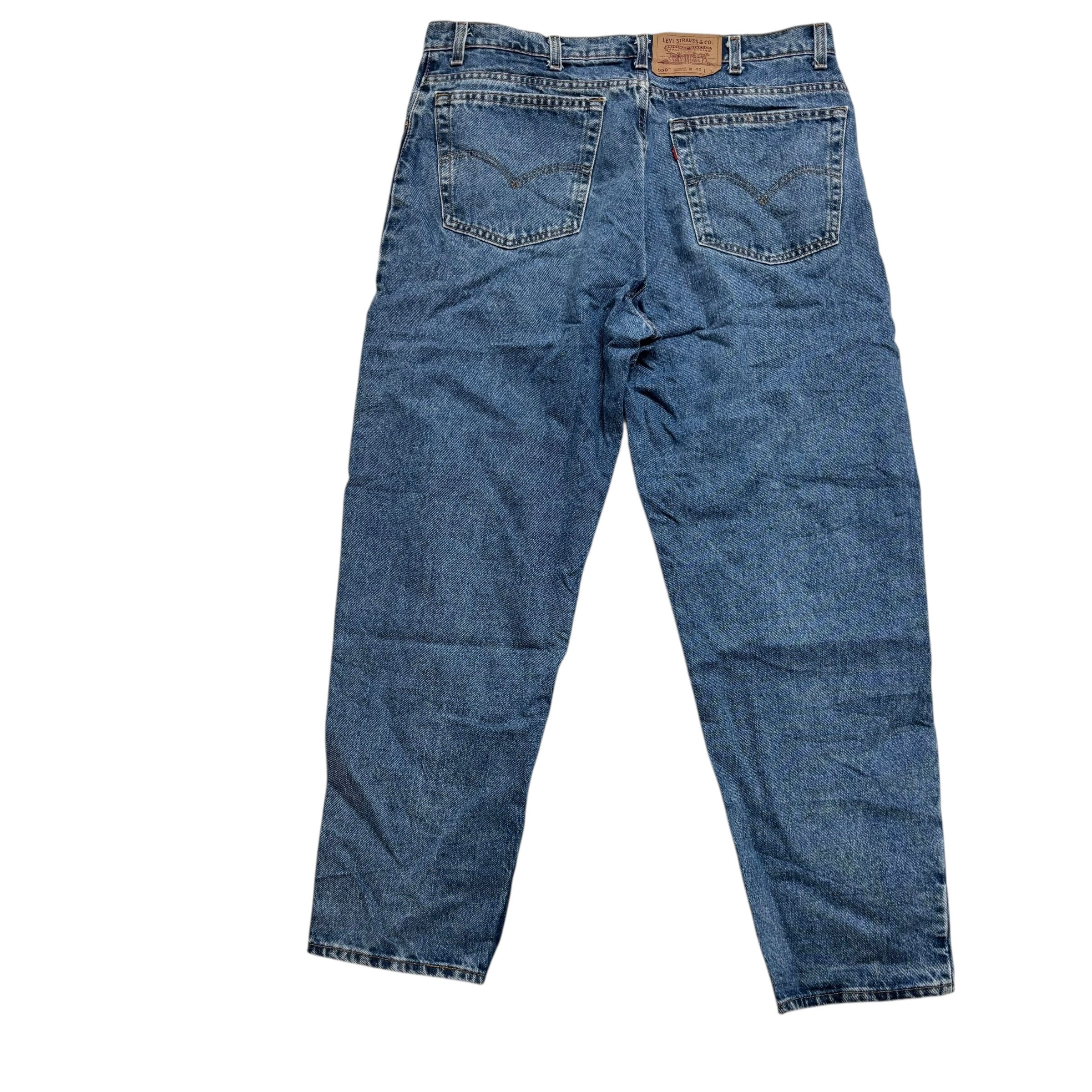 Levis 550 Jeans W38 L30 Mens Mid Blue Relaxed Tapered Made In USA Vintage (E)