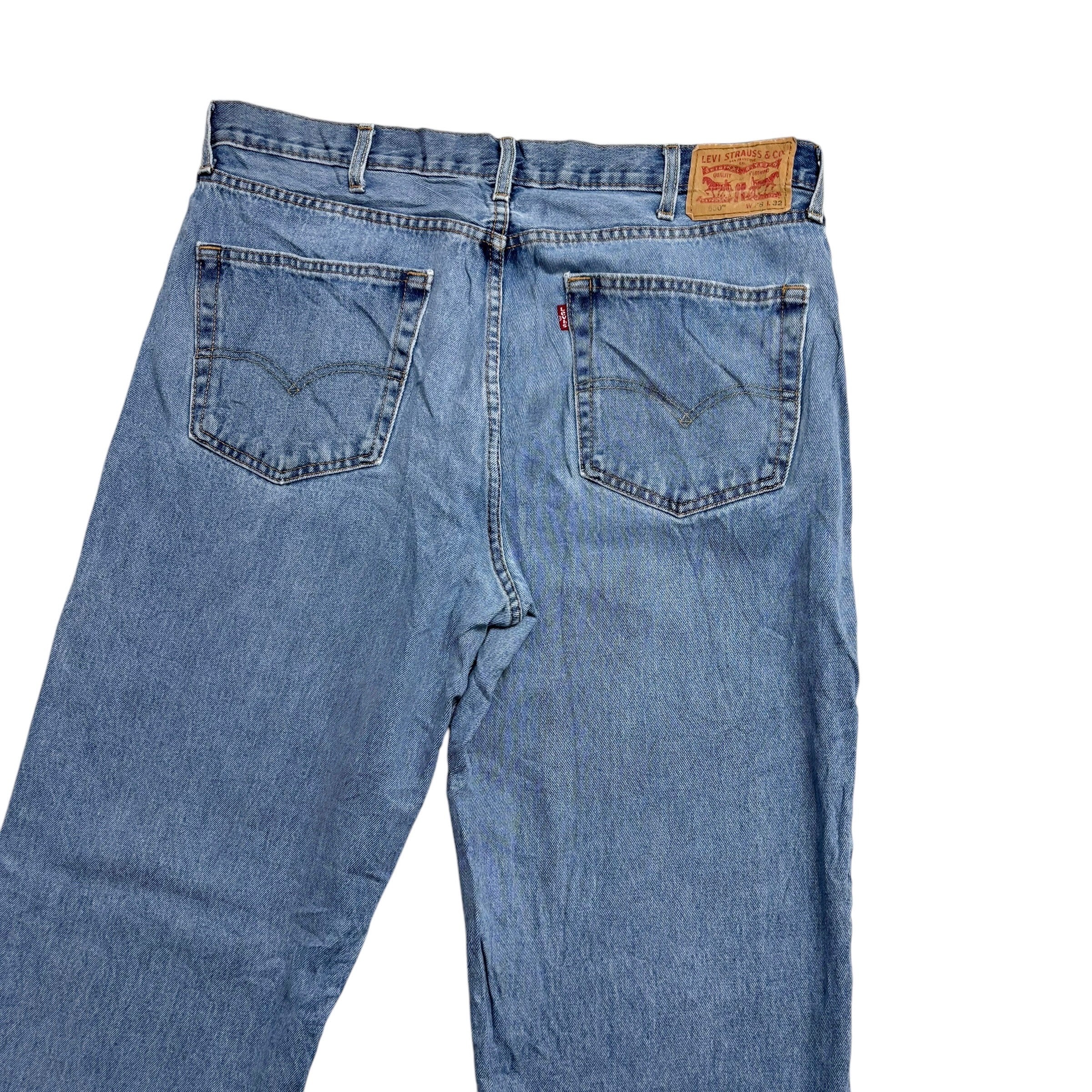 Levis 550 Jeans W38 L32 Mens Light Blue Baggy Relaxed Straight Fit Denim (E)
