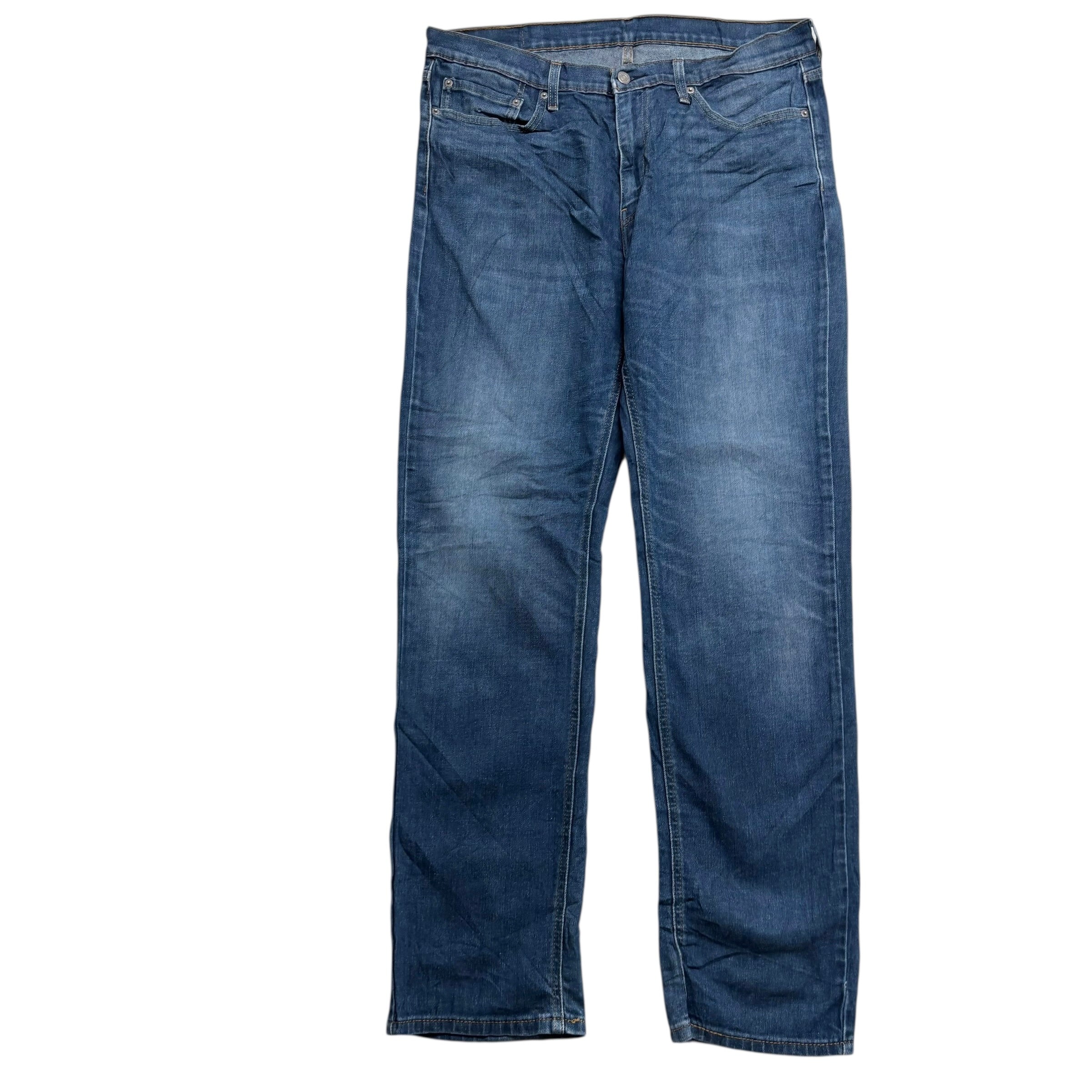 Levis 541 Jeans W36 L35 Mens Mid Blue Athletic Tapered Fit Stretch Denim (E)