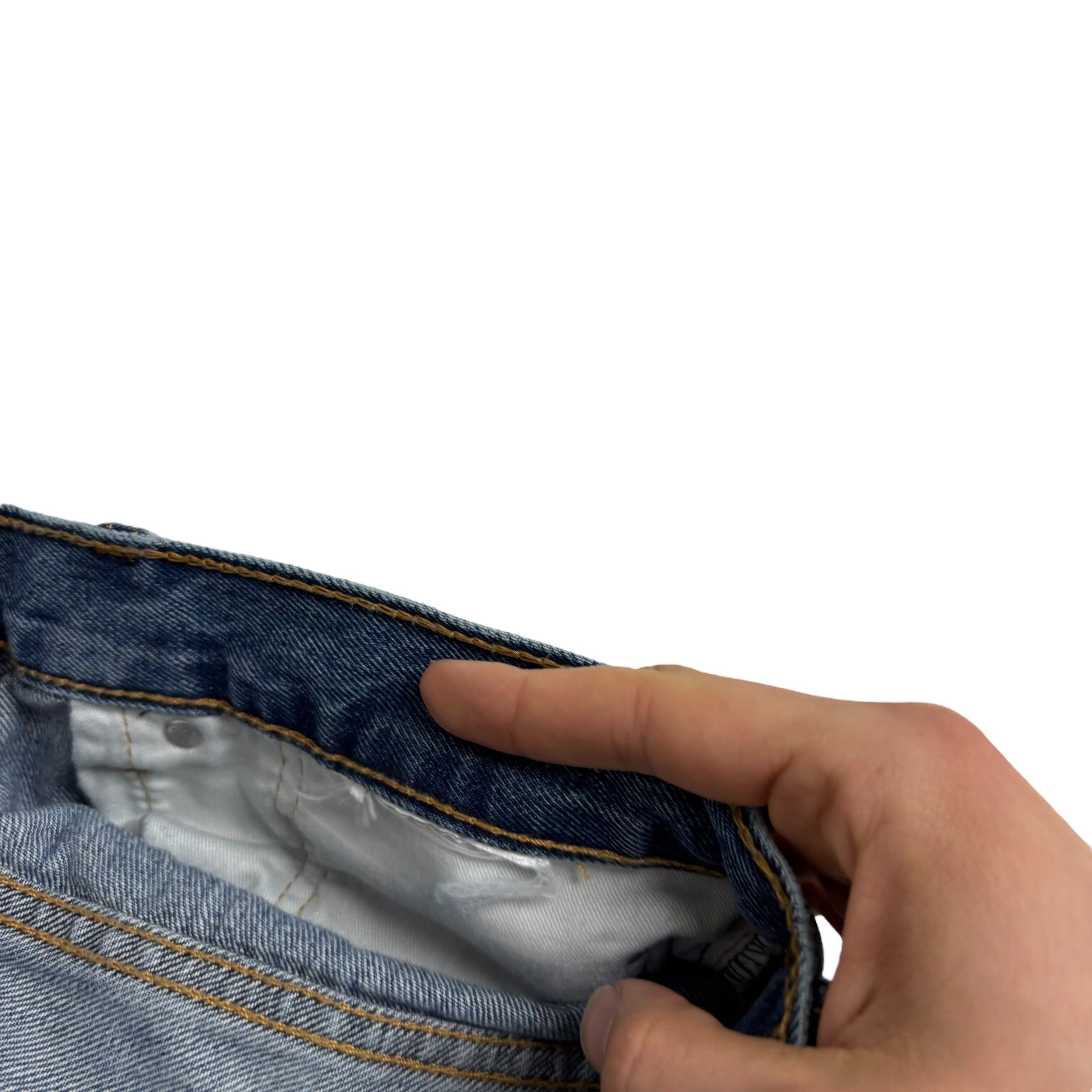 Levis 505 Jeans W34 L30 Mens Mid Blue Regular Straight Fit Denim (F)