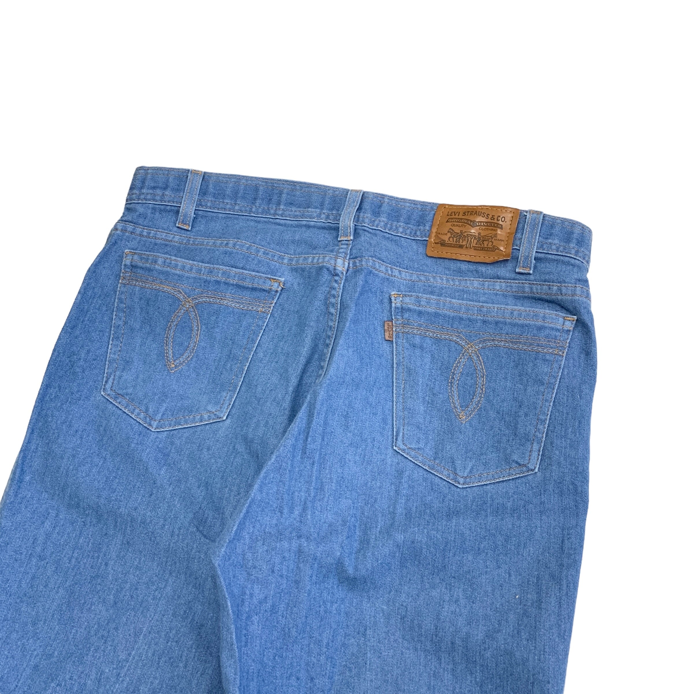 Levis Jeans W34 L32 Mens Light Blue Brown Tab Vintage Denim