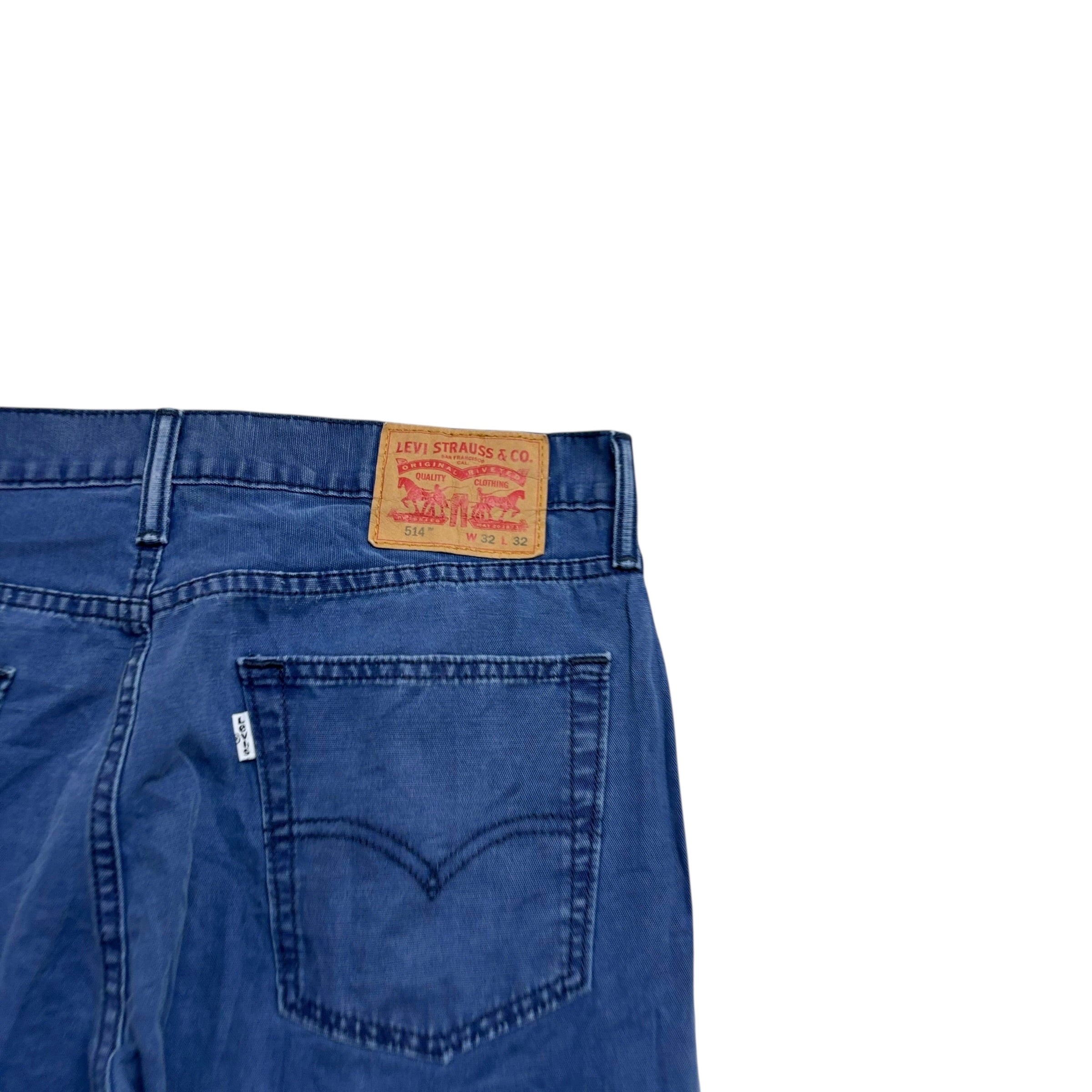 Levis 514 Trousers W32 L32 Mens Blue Regular Straight Fit Cotton Pants