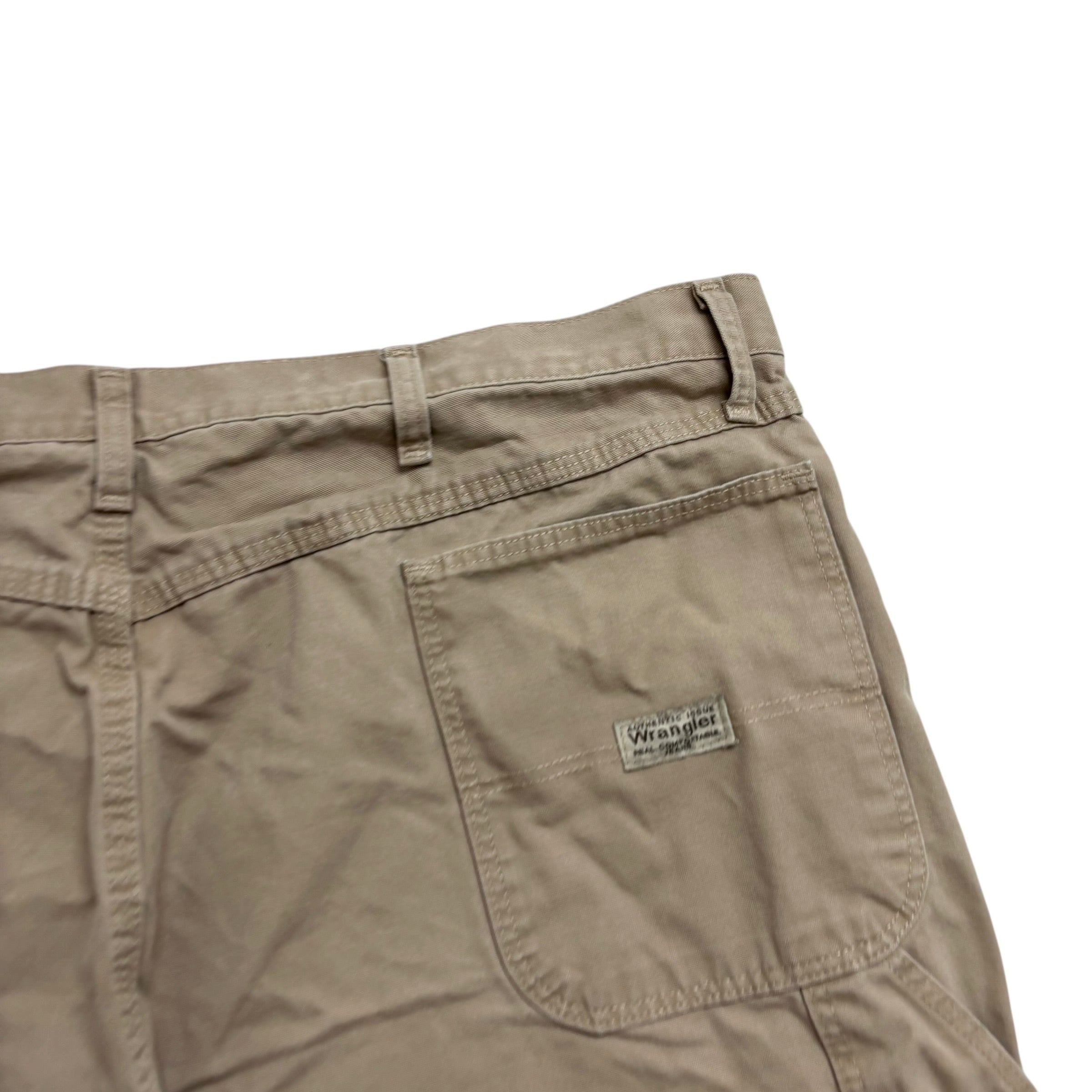 Wrangler Baggy Jorts W42 Mens Beige Canvas Shorts Relaxed Carpenter