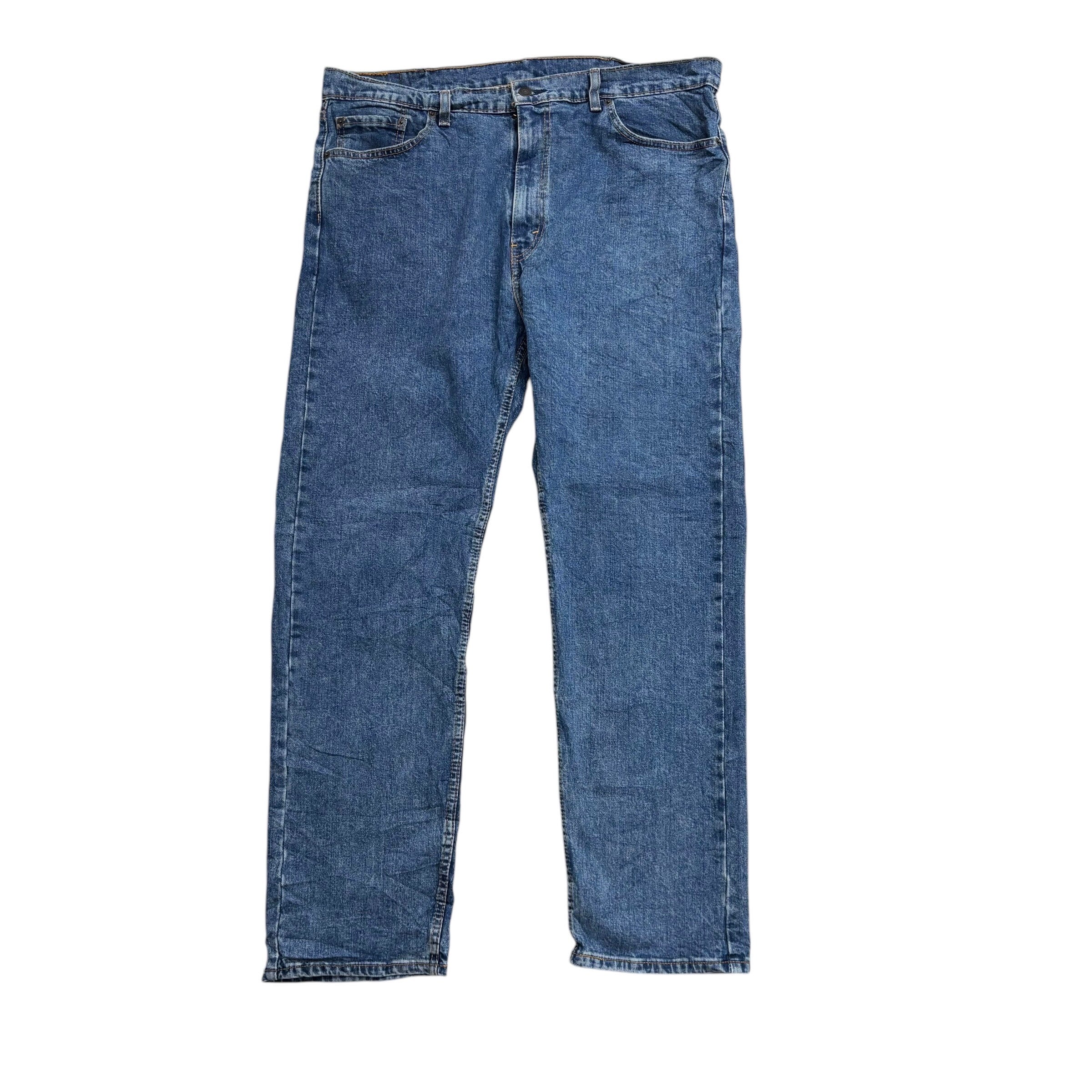 Levis 505 Jeans W40 L32 Mens Mid Blue Regular Straight Fit Stretch Denim (E)