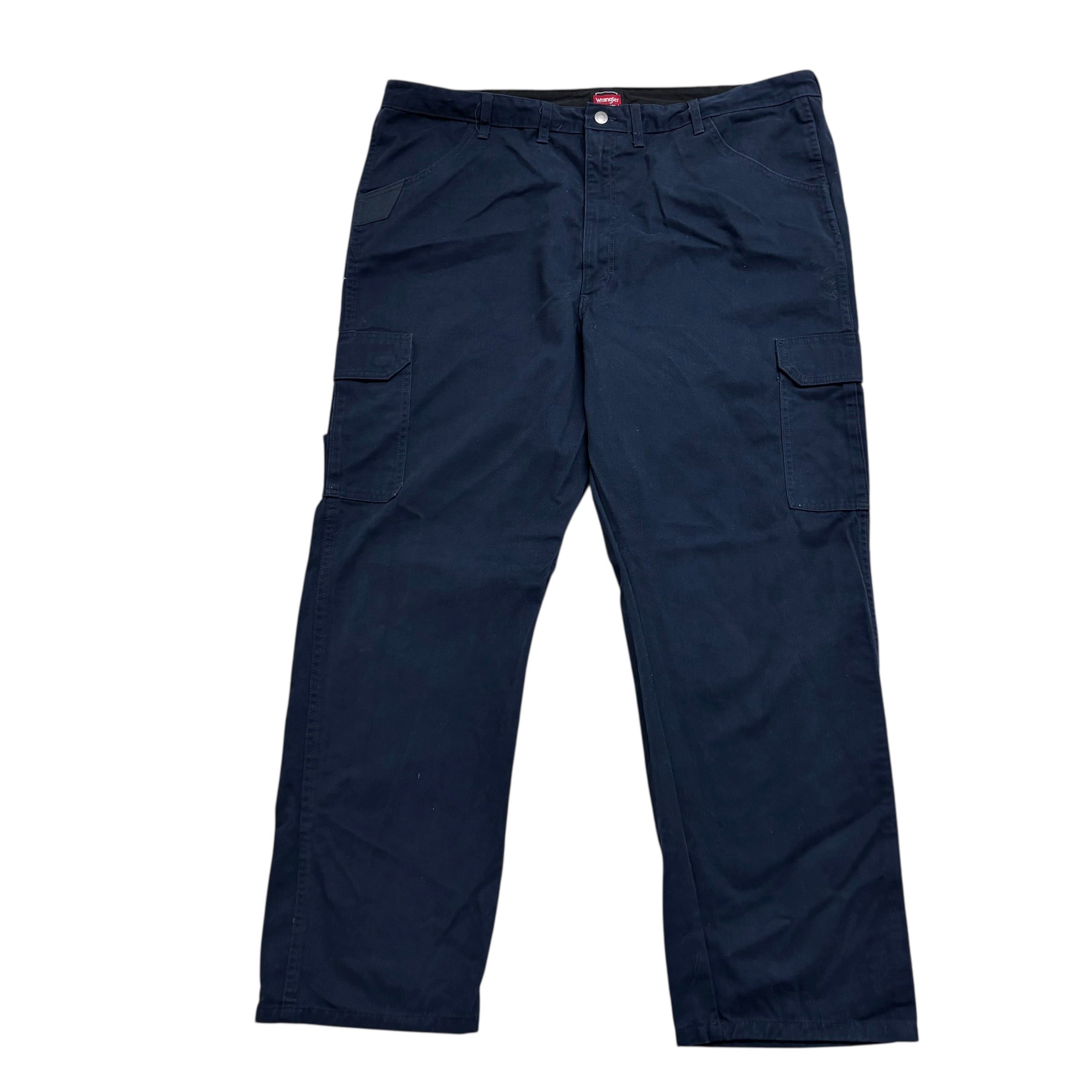 Wrangler Cargo Pants W44 L32 Mens Navy Blue Relaxed Straight Fit Trousers