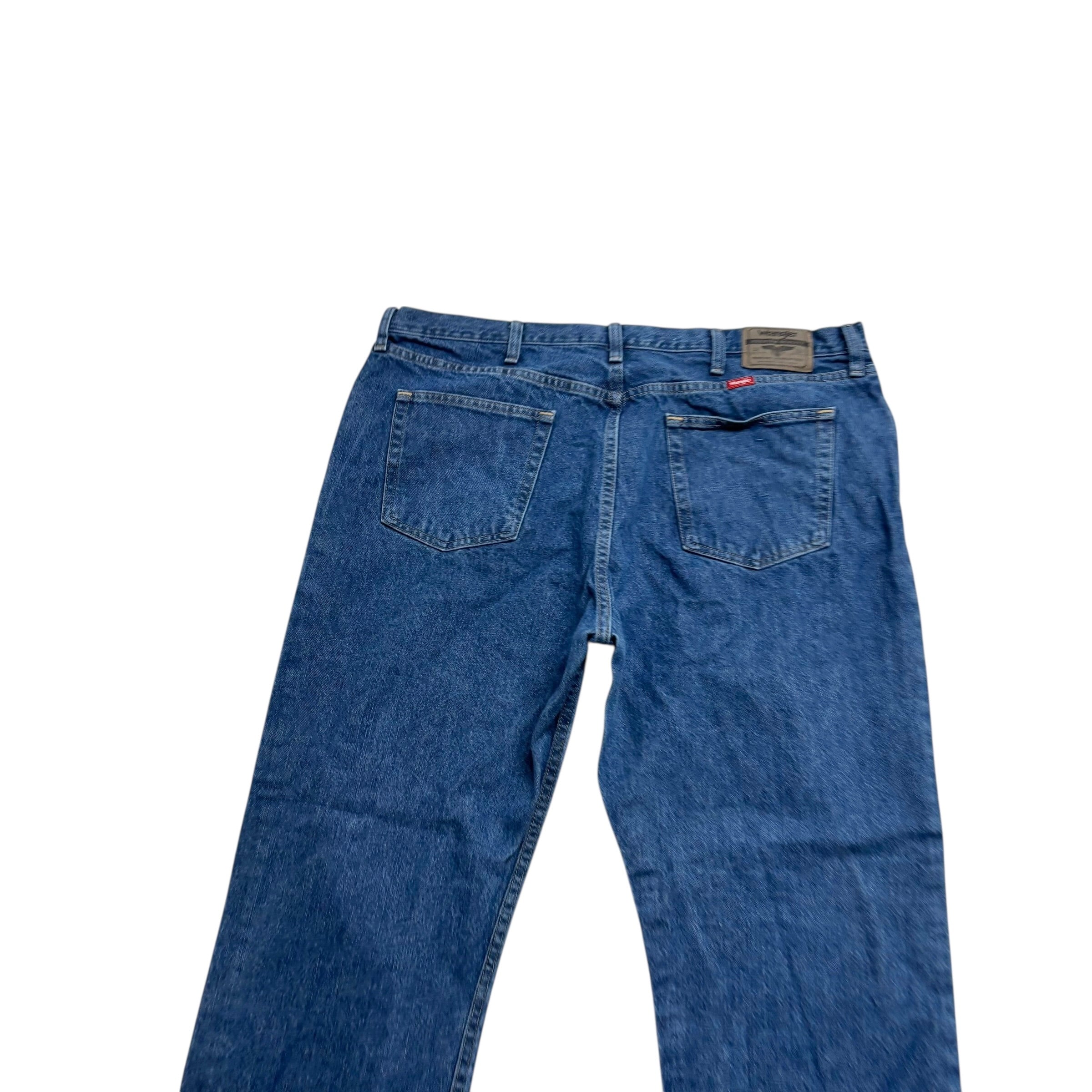 Wrangler Jeans W42 L30 Mens Mid Blue Regular Straight Fit Denim (E)