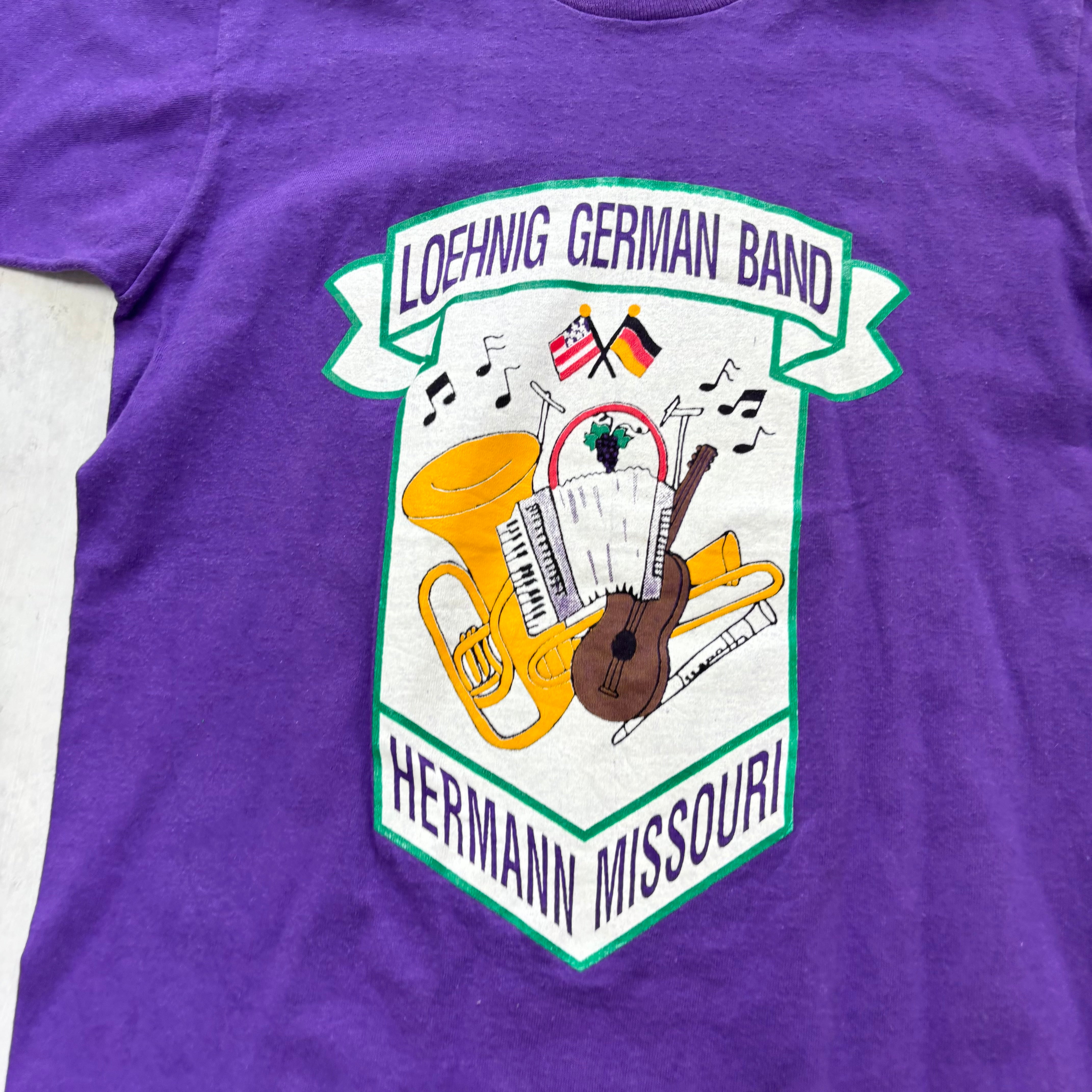 Vintage T Shirt Mens XS Purple Single Stitch Graphic Print 90s Band Music (E)