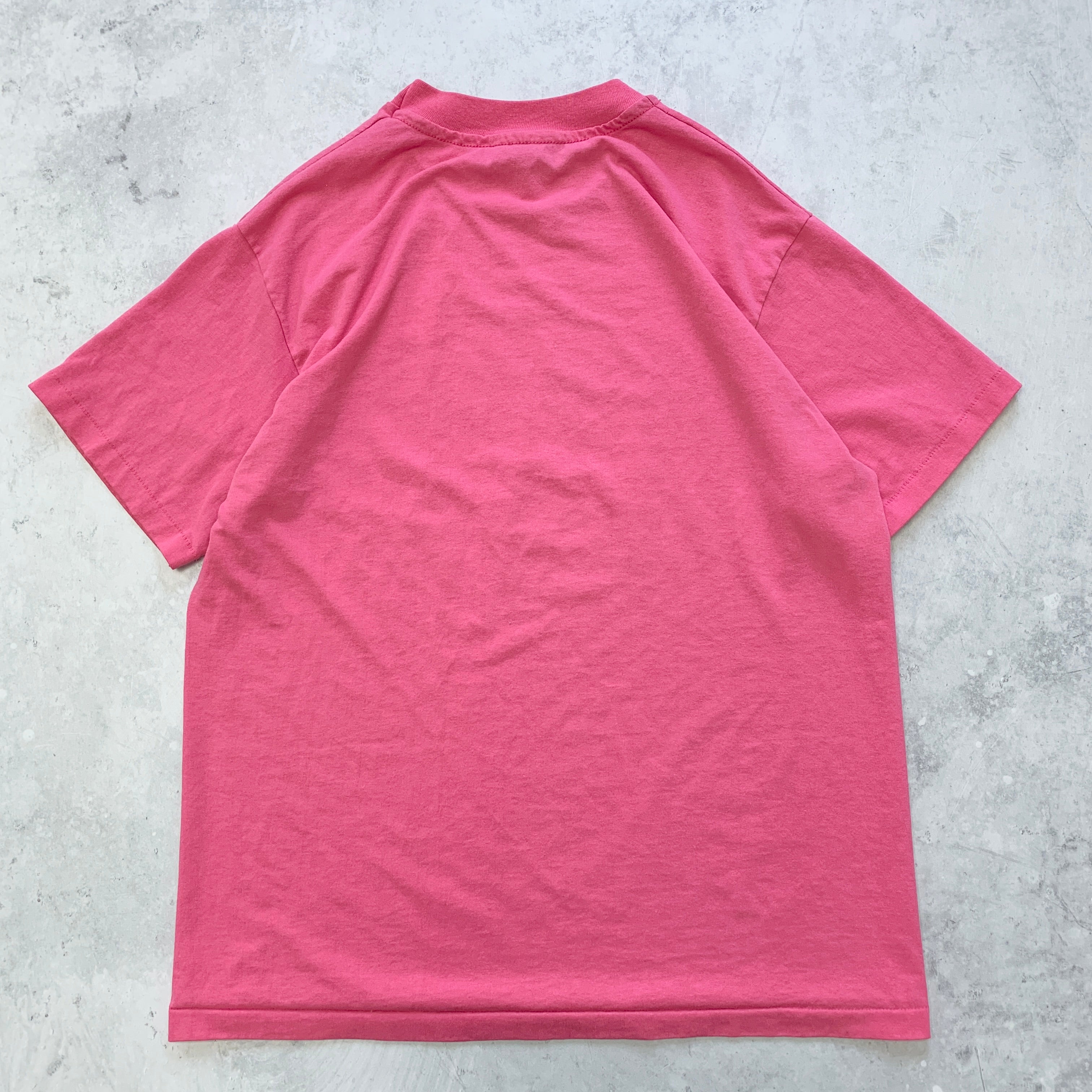 Vintage T Shirt Mens Medium Pink Single Stitch Graphic Print 90s USA Tourist