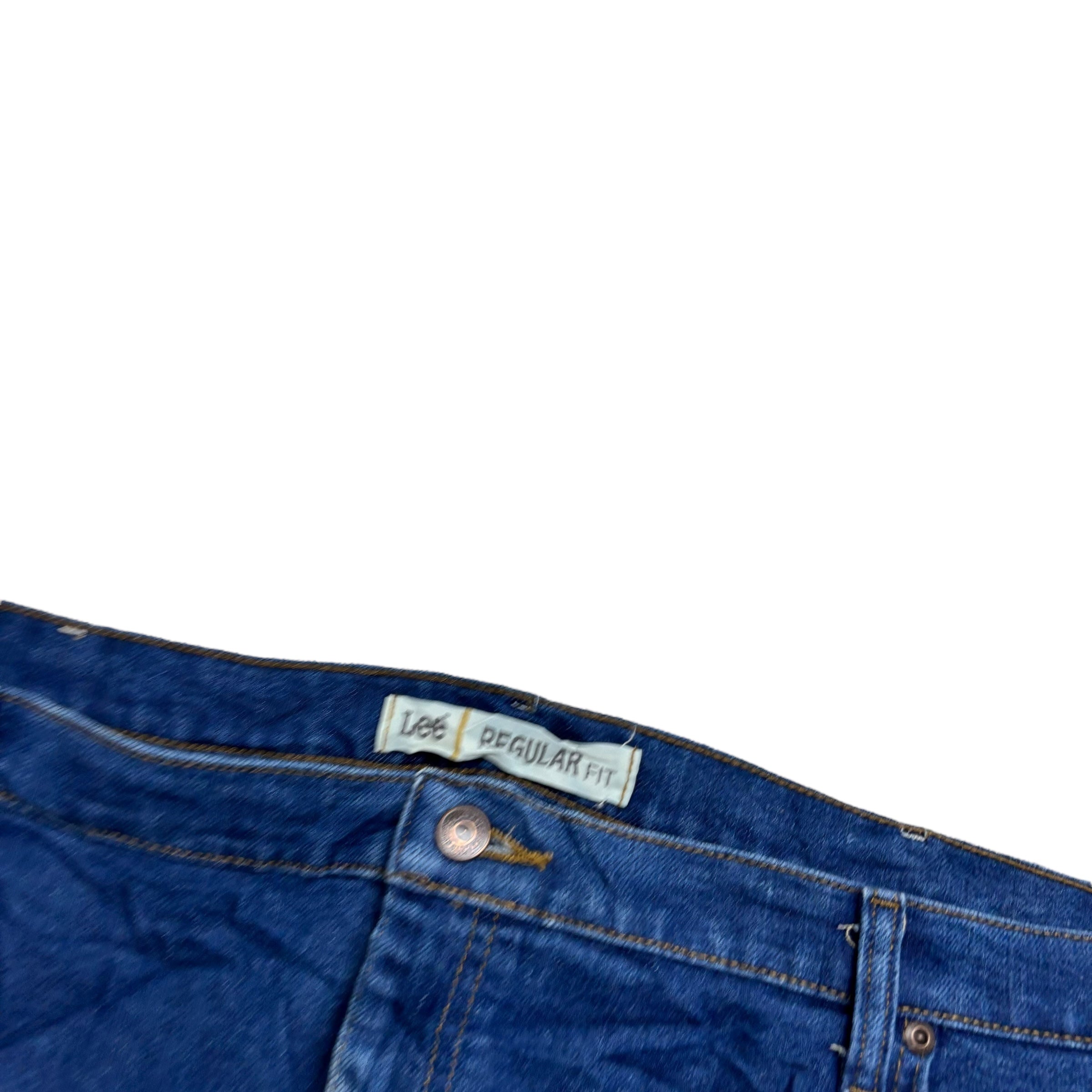 Lee Jeans W48 L26 Mens Mid Blue Regular Straight Fit Vintage Denim (E)