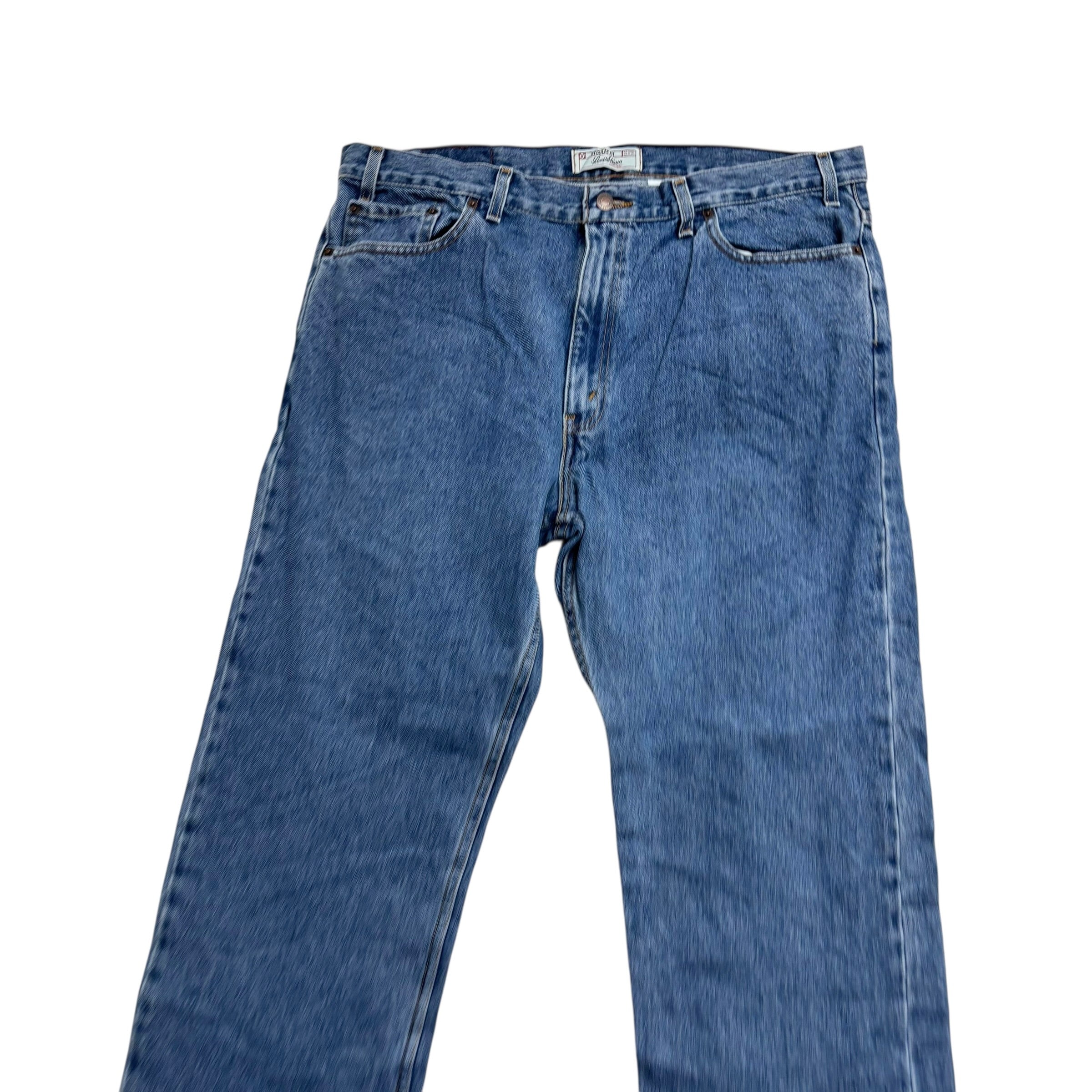 Levis Signature Jeans W40 L30 Mens Mid Blue Relaxed Straight Vintage Denim (E)