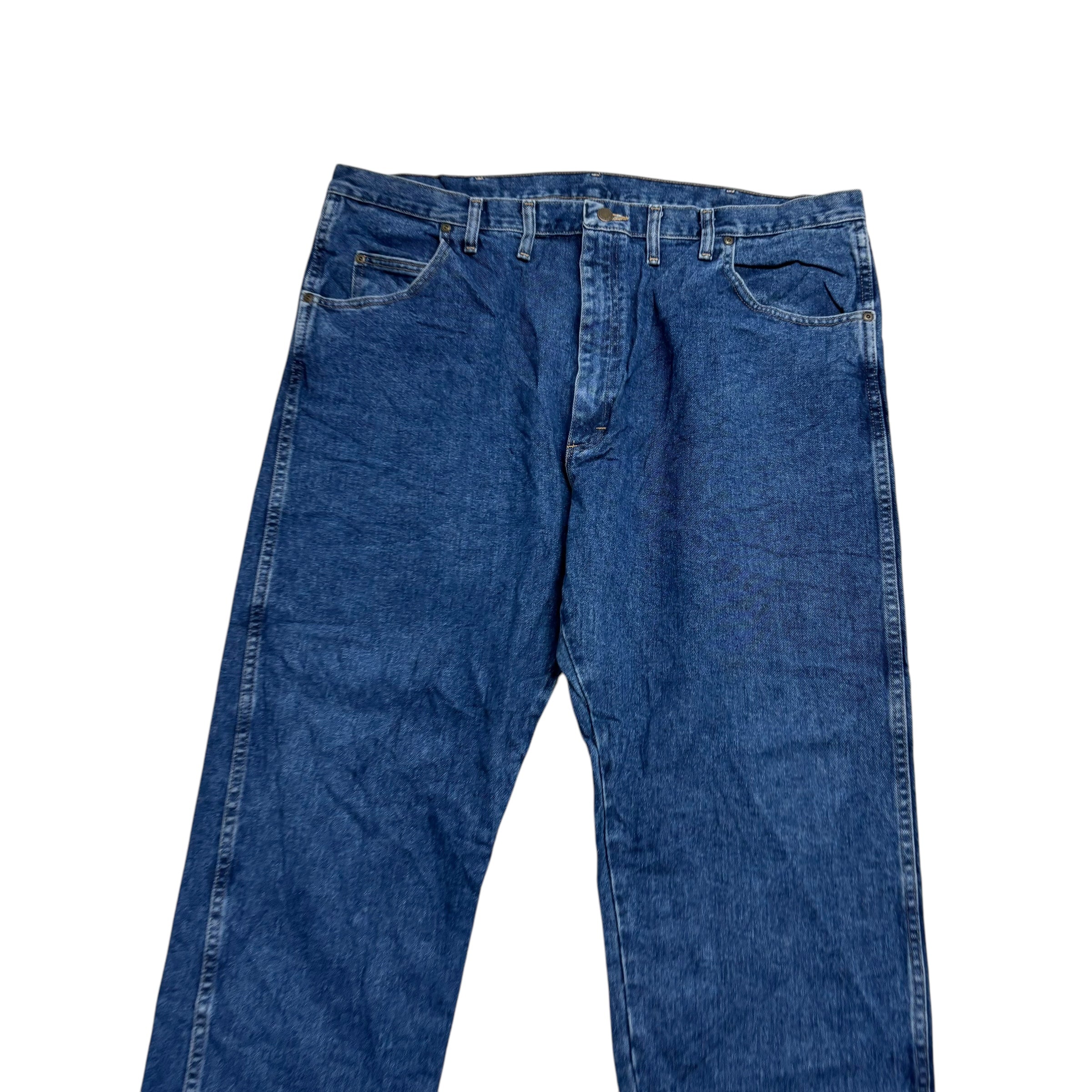 Wrangler Jeans W44 L30 Mens Mid Blue Relaxed Straight Fit Vintage Denim (E)