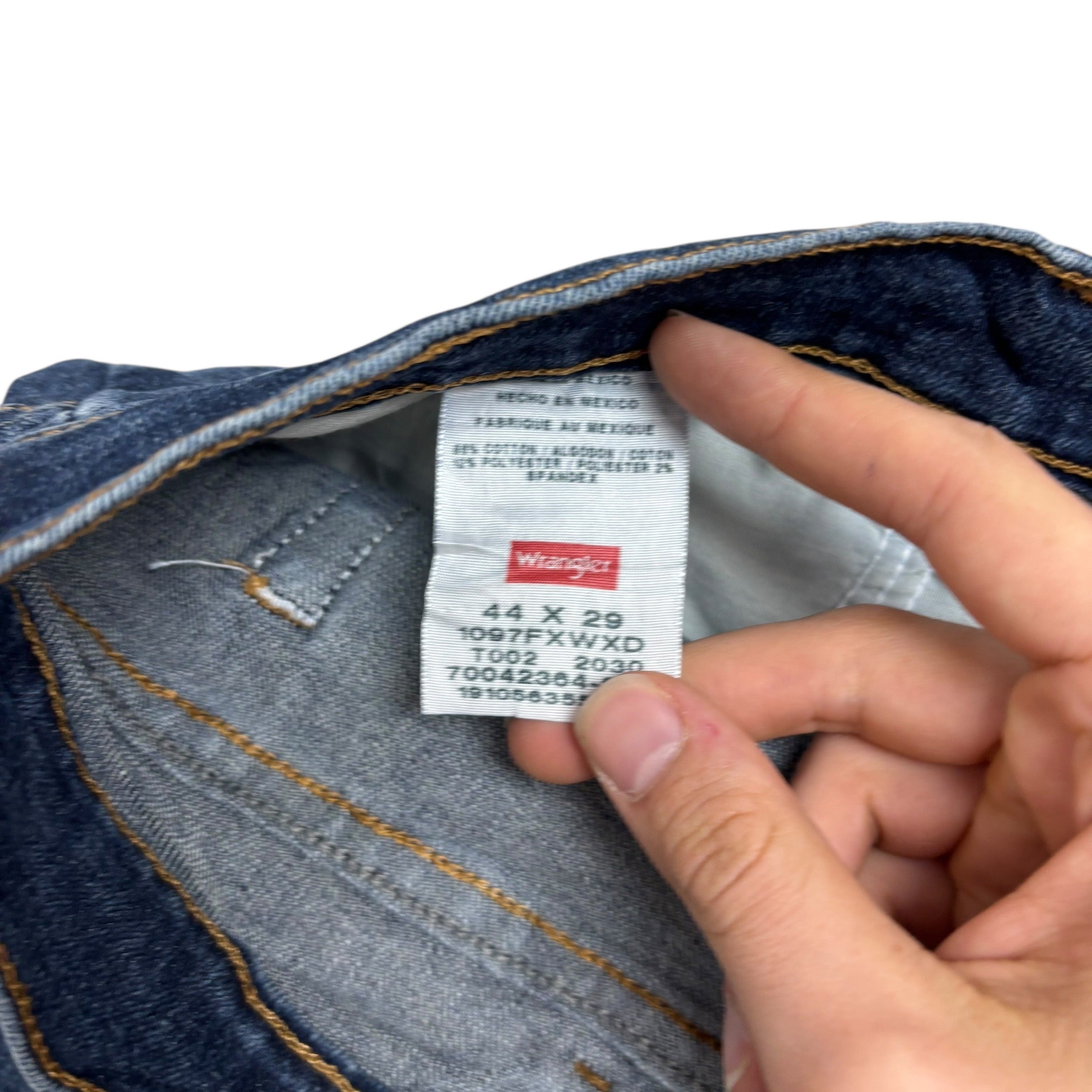 Wrangler Jeans W44 L29 Mens Dark Blue Relaxed Straight Fit Stretch Denim (F)