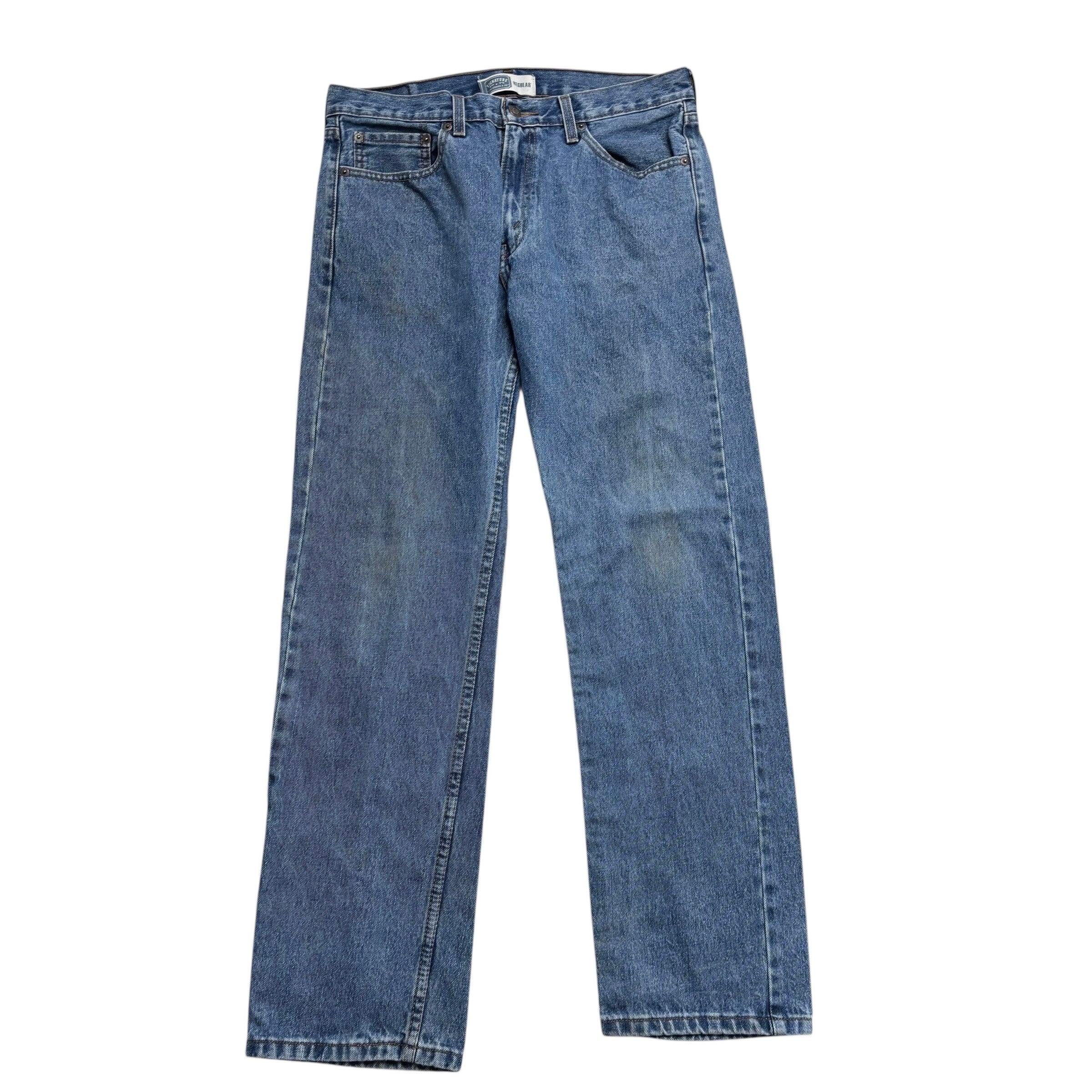 Levis Signature Jeans W33 L32 Mens Mid Blue Regular Straight Fit Vintage (F)