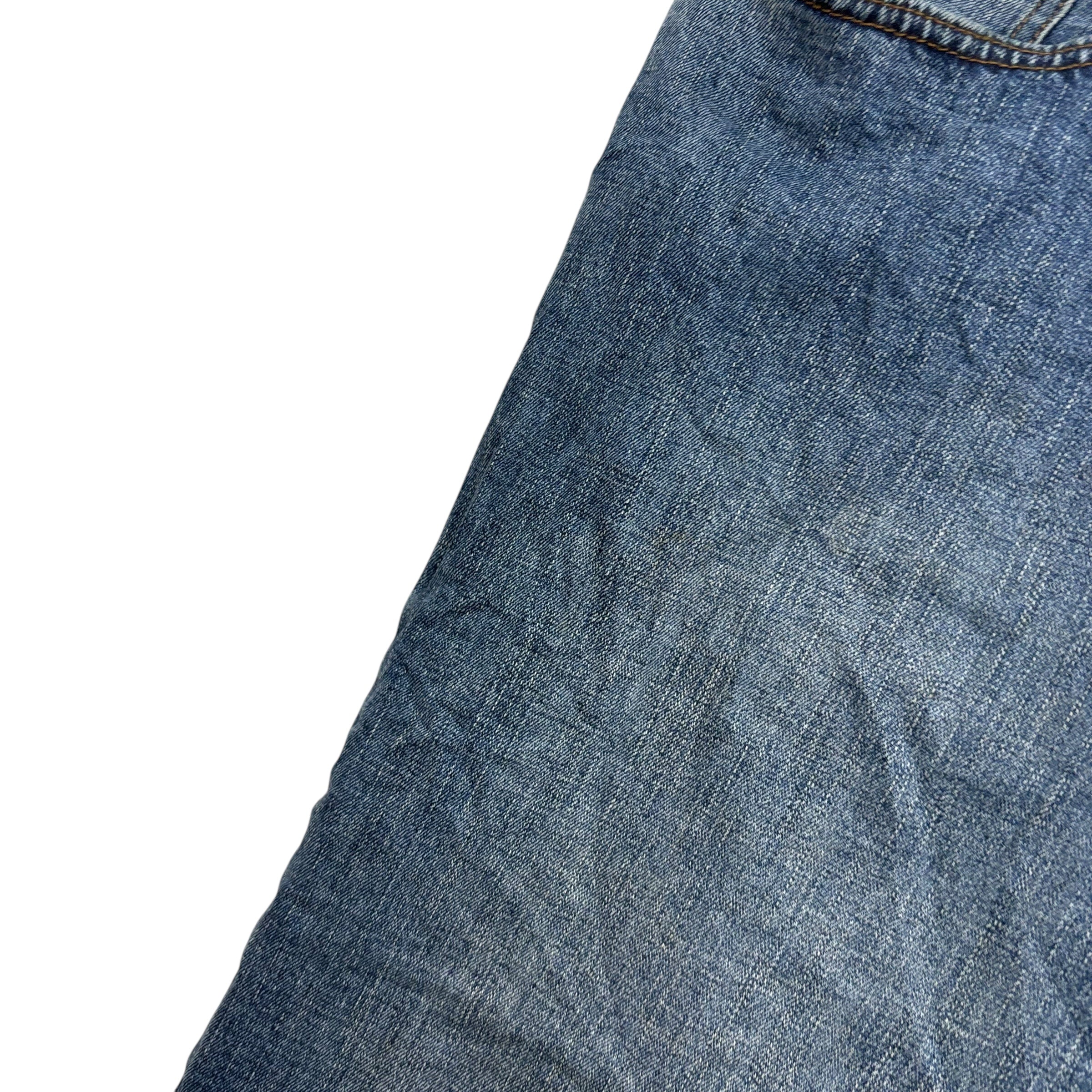 Lee Jeans W48 L28 Mens Mid Blue Relaxed Straight Fit Stretch Denim