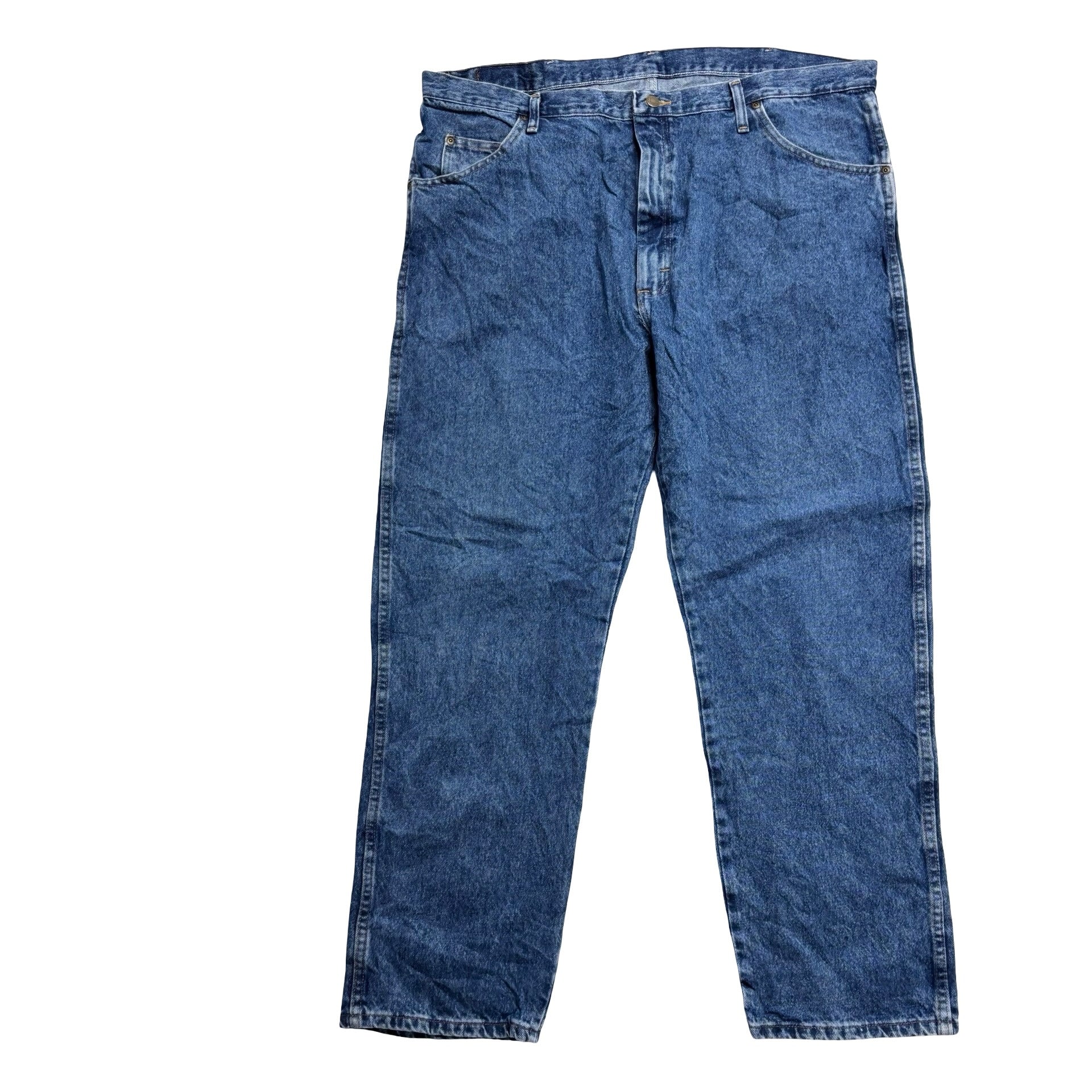 Wrangler Jeans W42 L30 Mens Mid Blue Regular Straight Fit Denim (E)