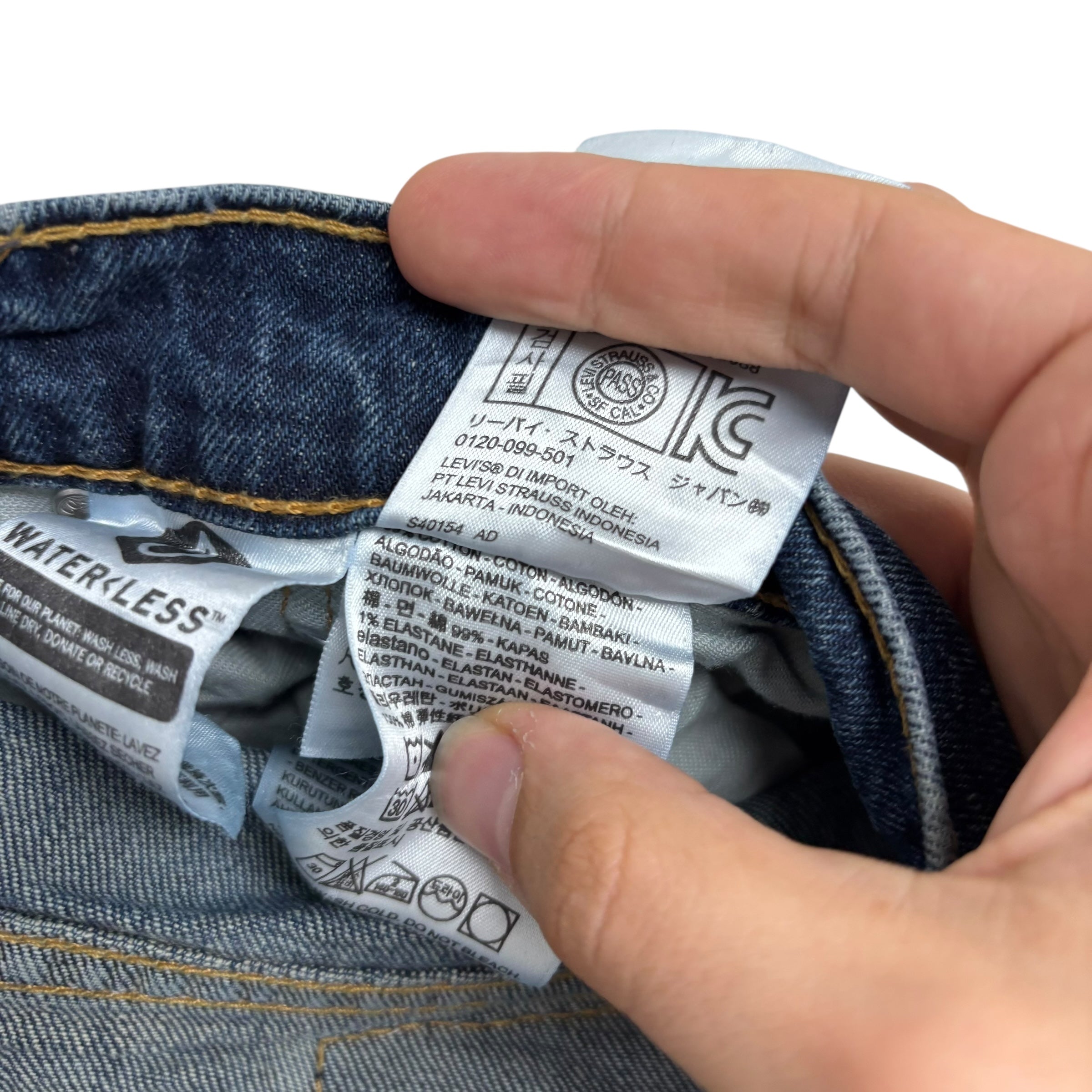 Levis 514 Jeans W32 L30 Mens Mid Blue Regular Straight Fit Stretch Denim (E)