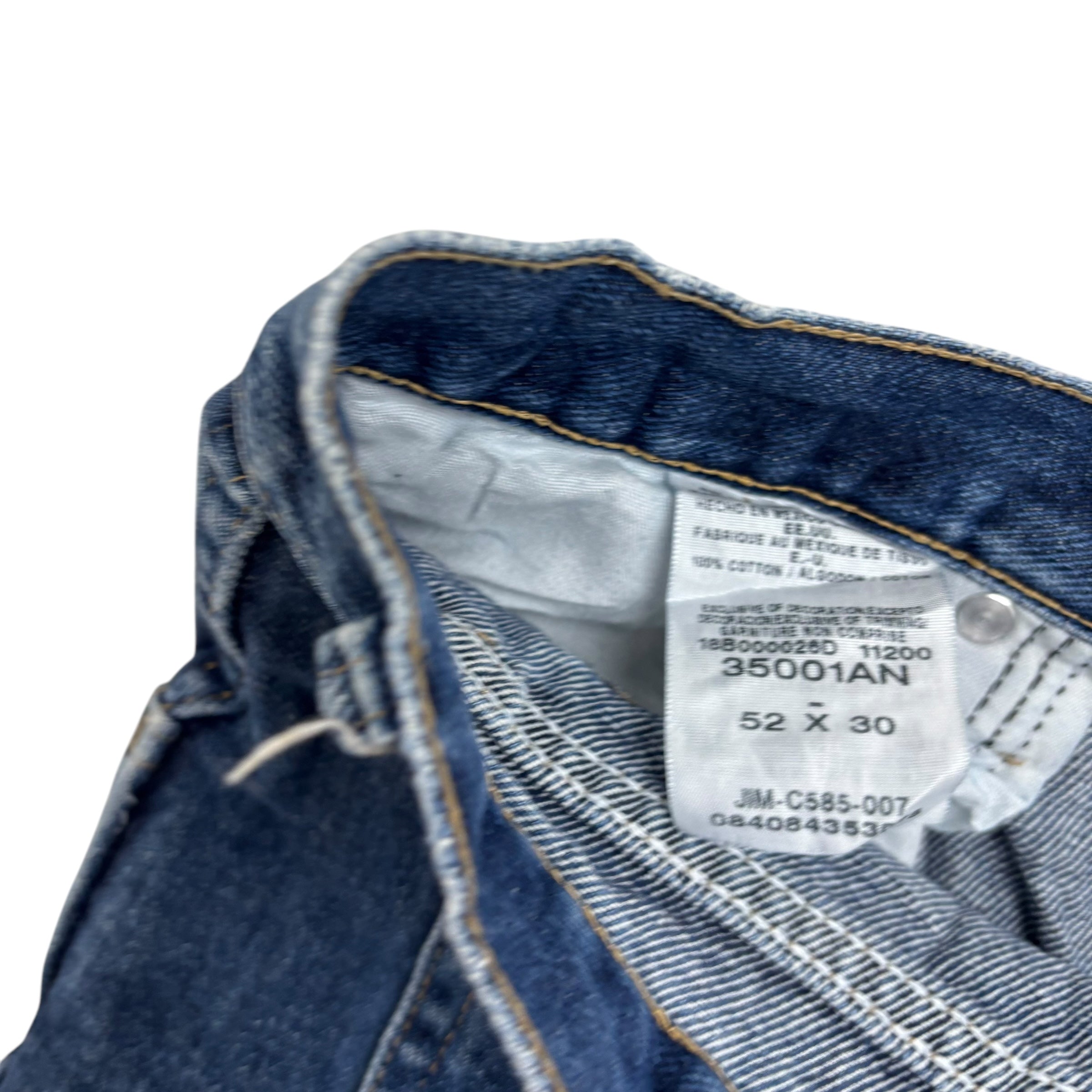Wrangler Jeans W50 L30 Mens Mid Blue Relaxed Tapered Fit Vintage Denim (E)