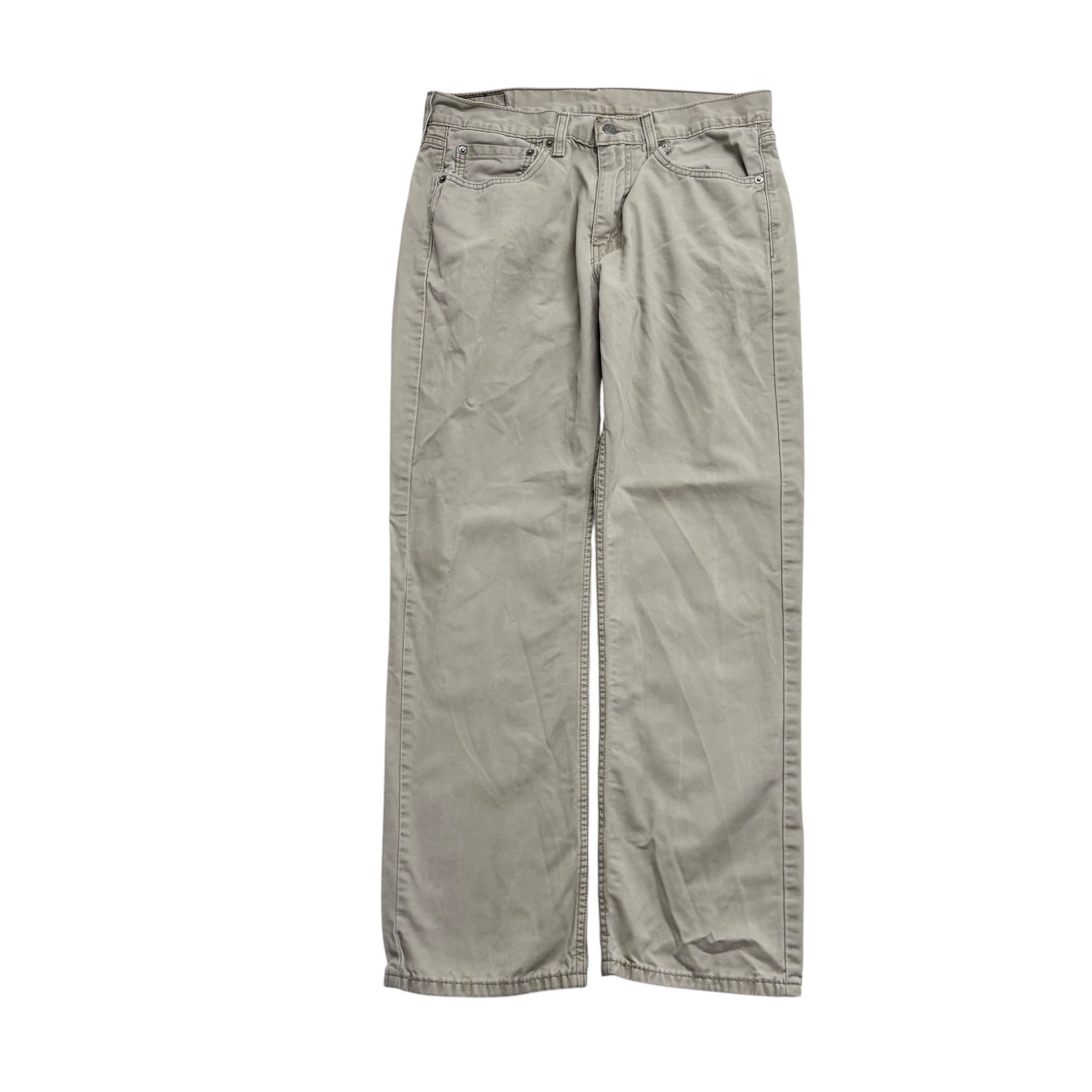 Levis 514 Trousers W32 L29 Mens Cream Regular Straight Fit Pants (E)