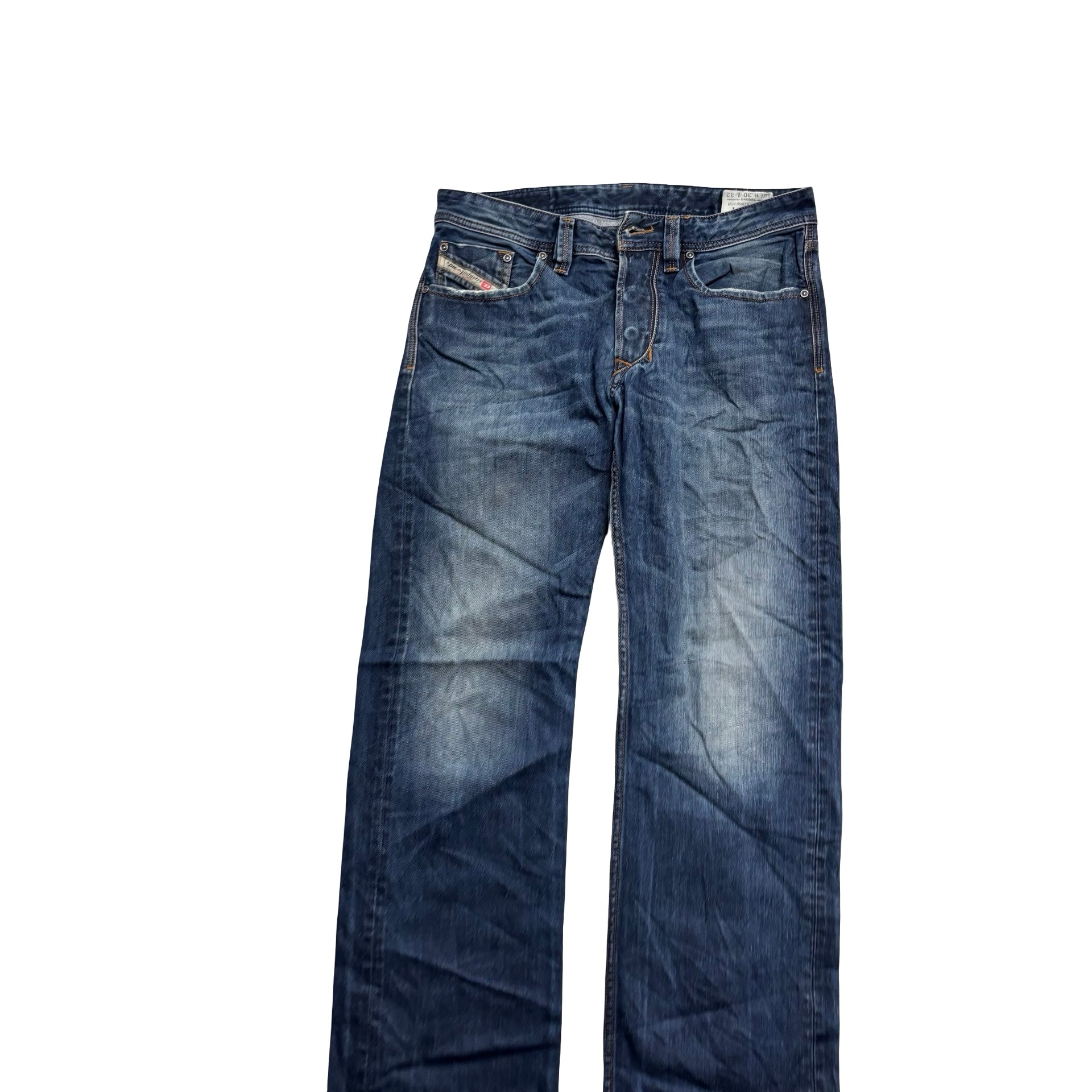 Diesel Larkee Jeans W30 L32 Mens Dark Blue Regular Straight Fit Denim