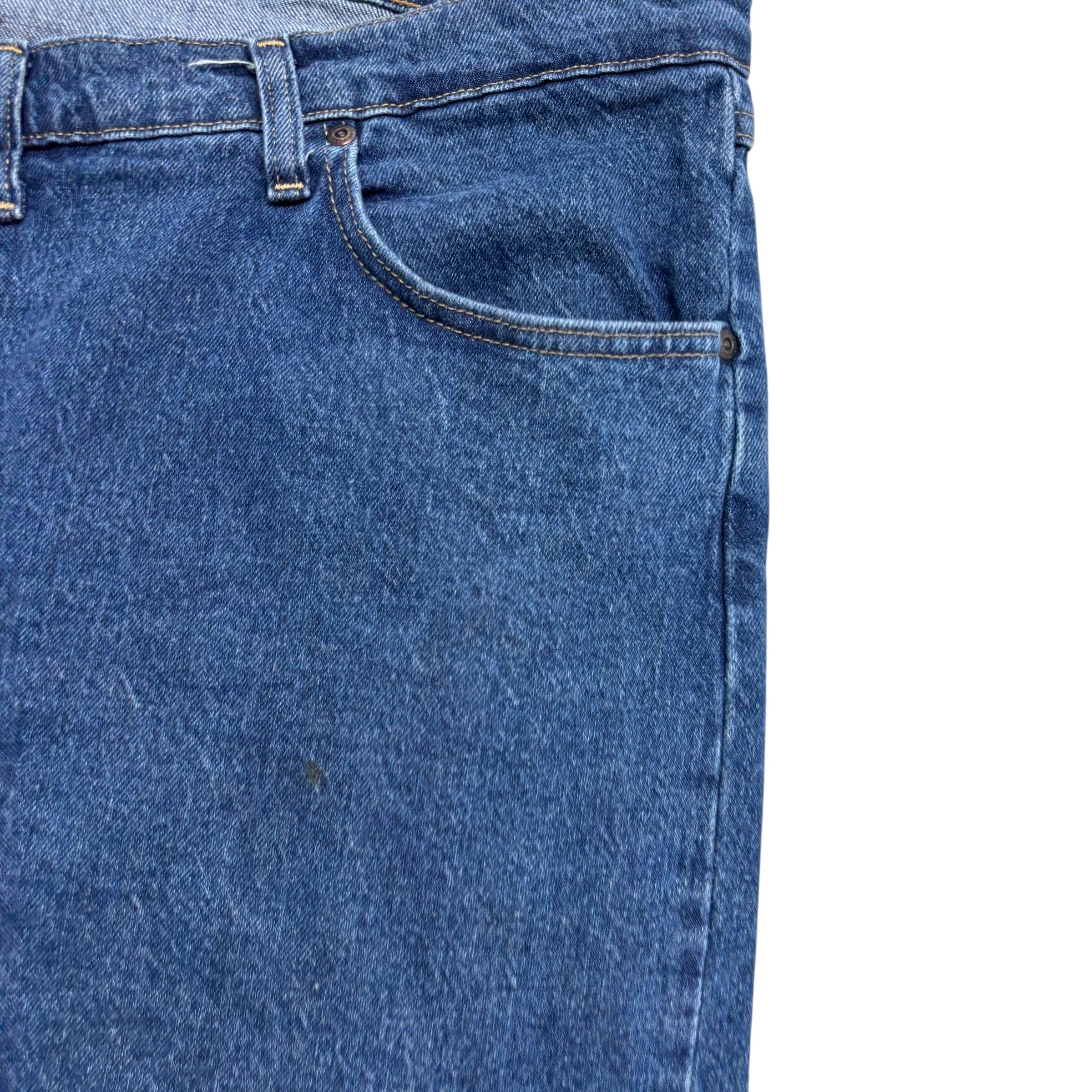 Wrangler Jeans W46 L30 Mens Mid Blue Relaxed Straight Fit Stretch Denim