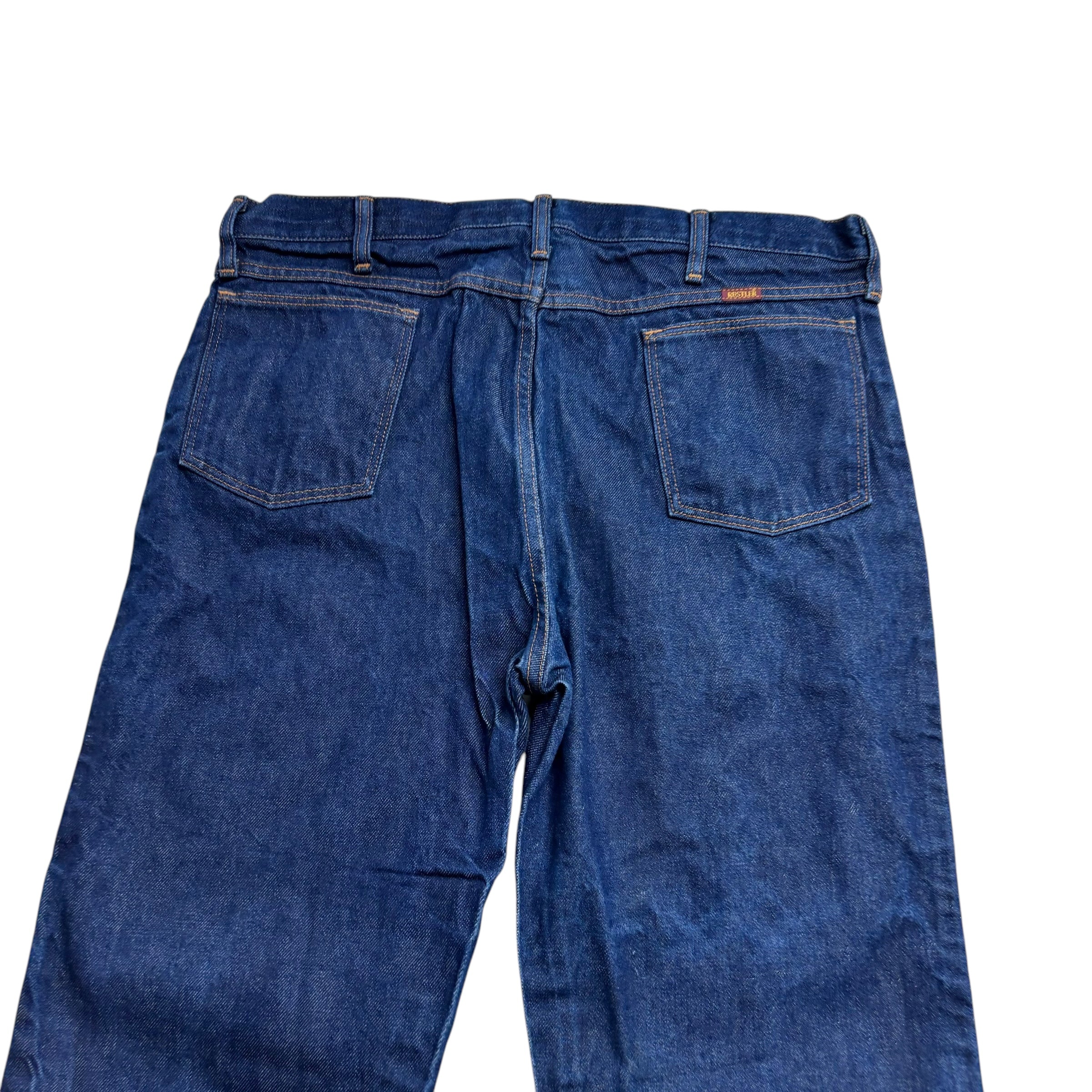 Rustler Jeans W38 L32 Mens Dark Blue Regular Fit Made In USA Vintage Denim (E)