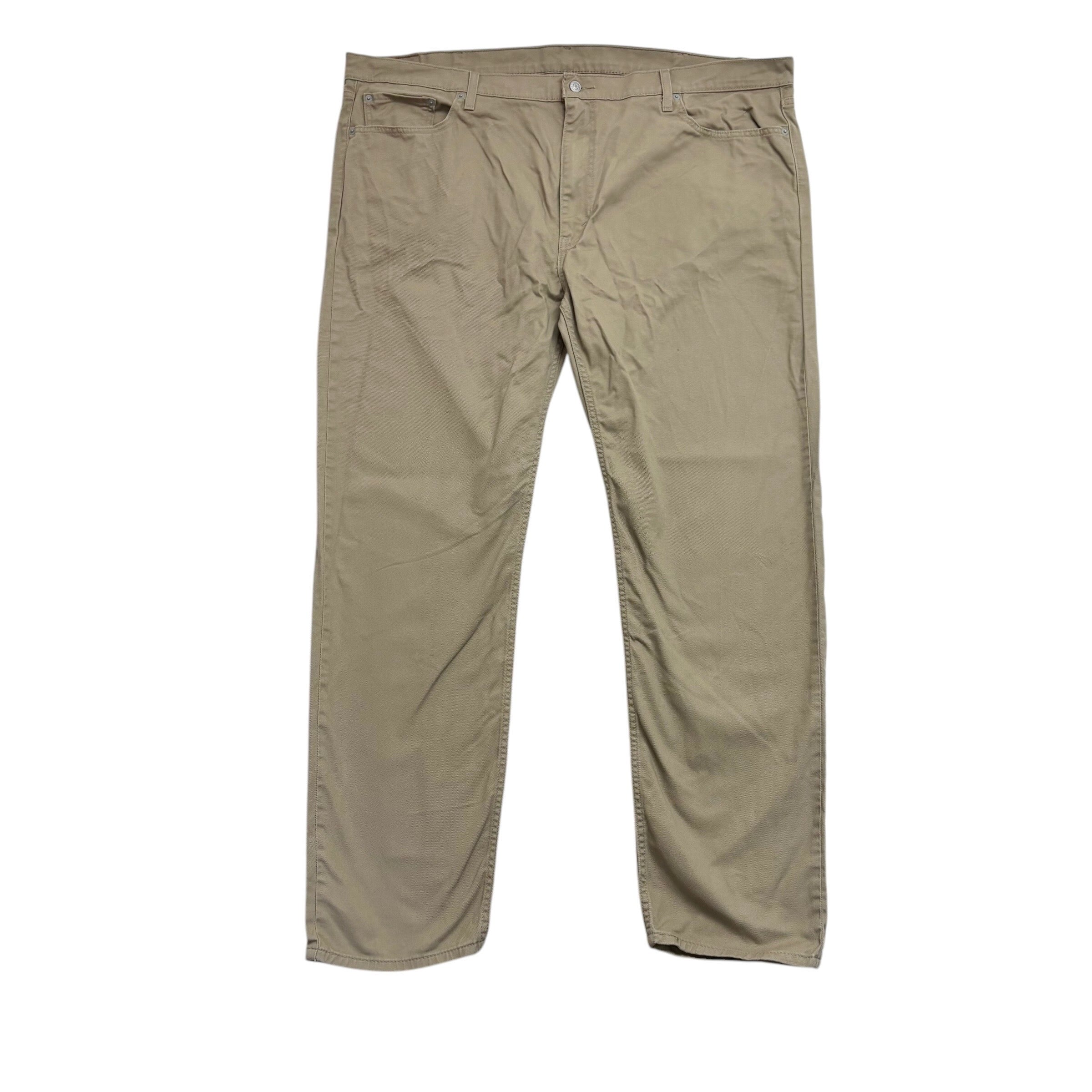 Levis 502 Jeans W48 L34 Mens Beige Regular Tapered Fit Stretch Denim