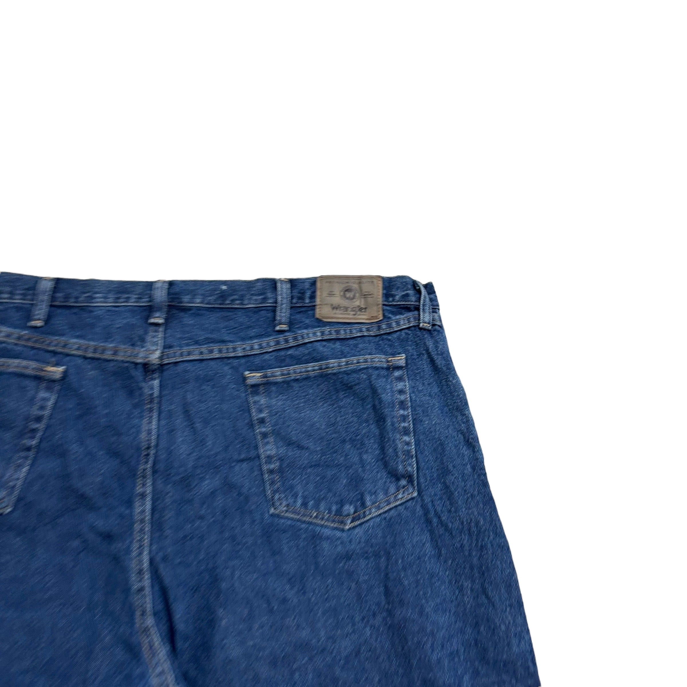 Wrangler Jeans W46 L29 Mens Dark Blue Relaxed Straight Fit Denim (E)