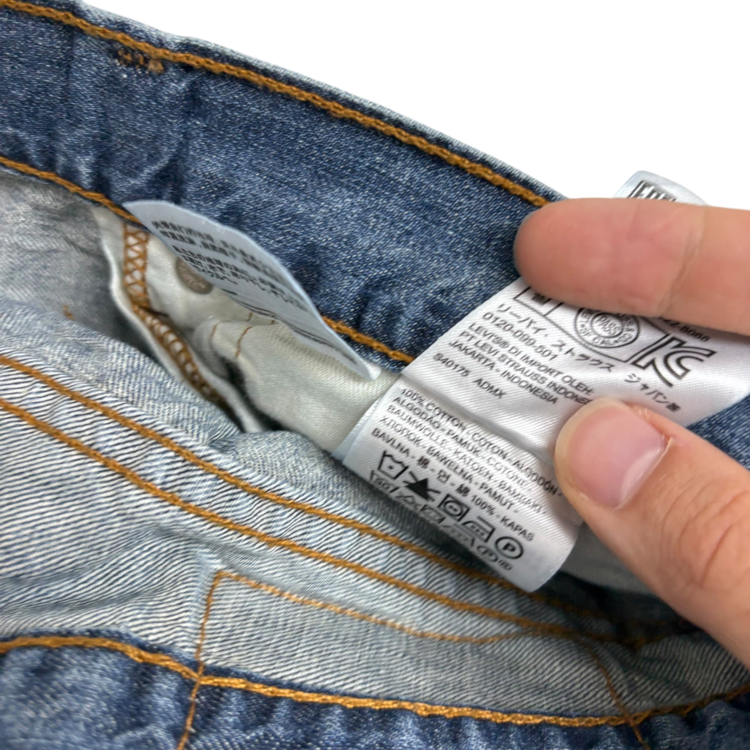 Levis 527 Jeans W34 L34 Mens Mid Blue Slim Bootcut Fit Denim (E)