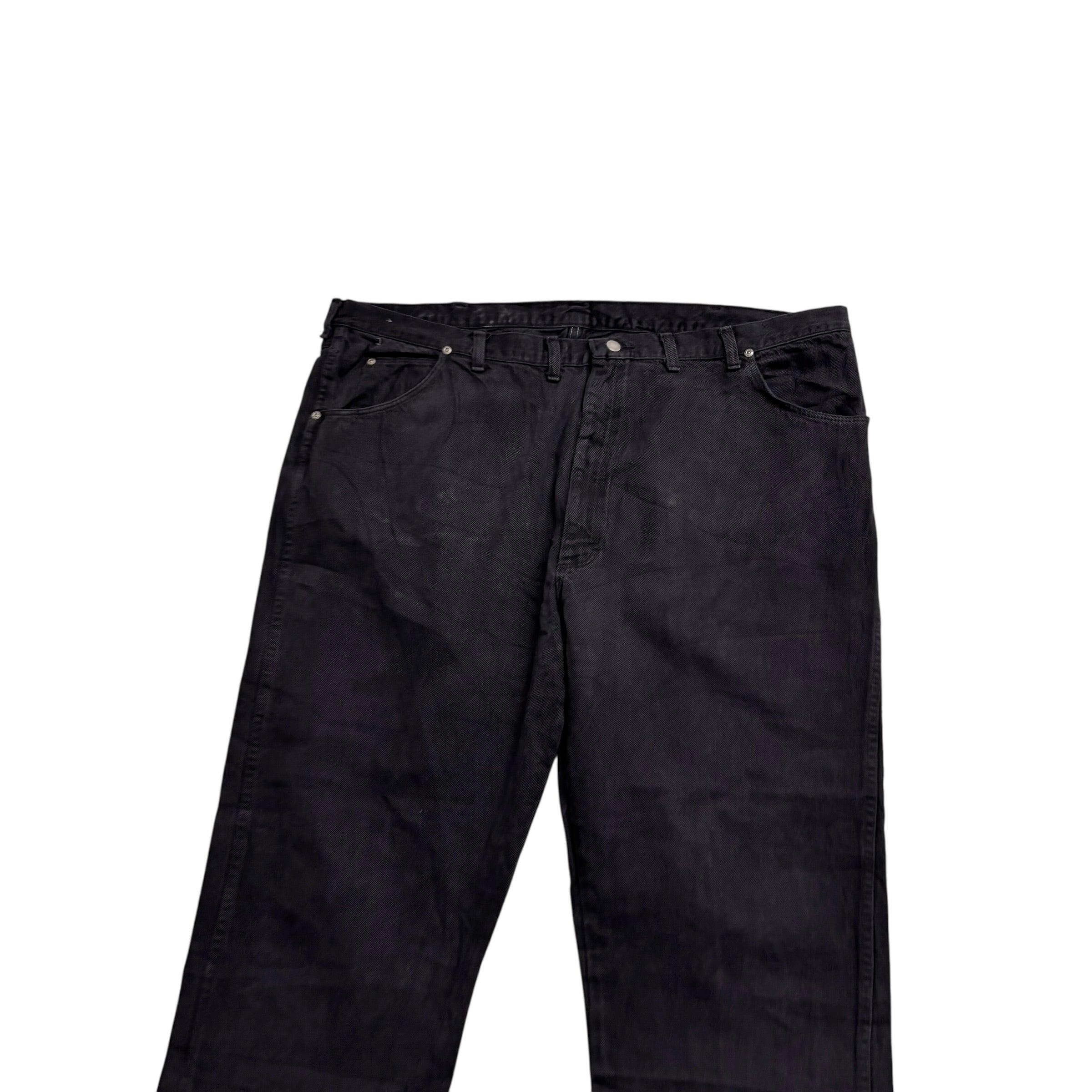 Wrangler Jeans W44 L30 Mens Black Relaxed Tapered Fit Vintage Denim