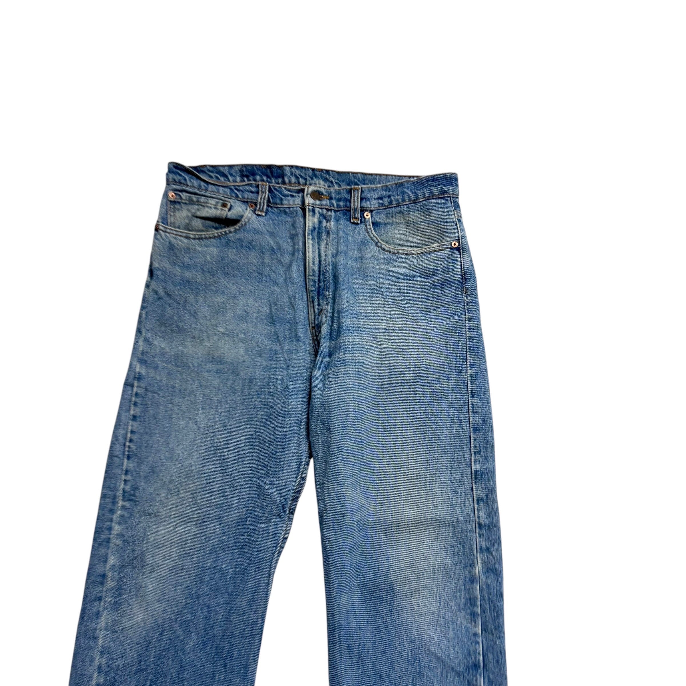 Levis 505 Jeans W38 L30 Mens Mid Blue Regular Straight Fit Vintage 90s Denim