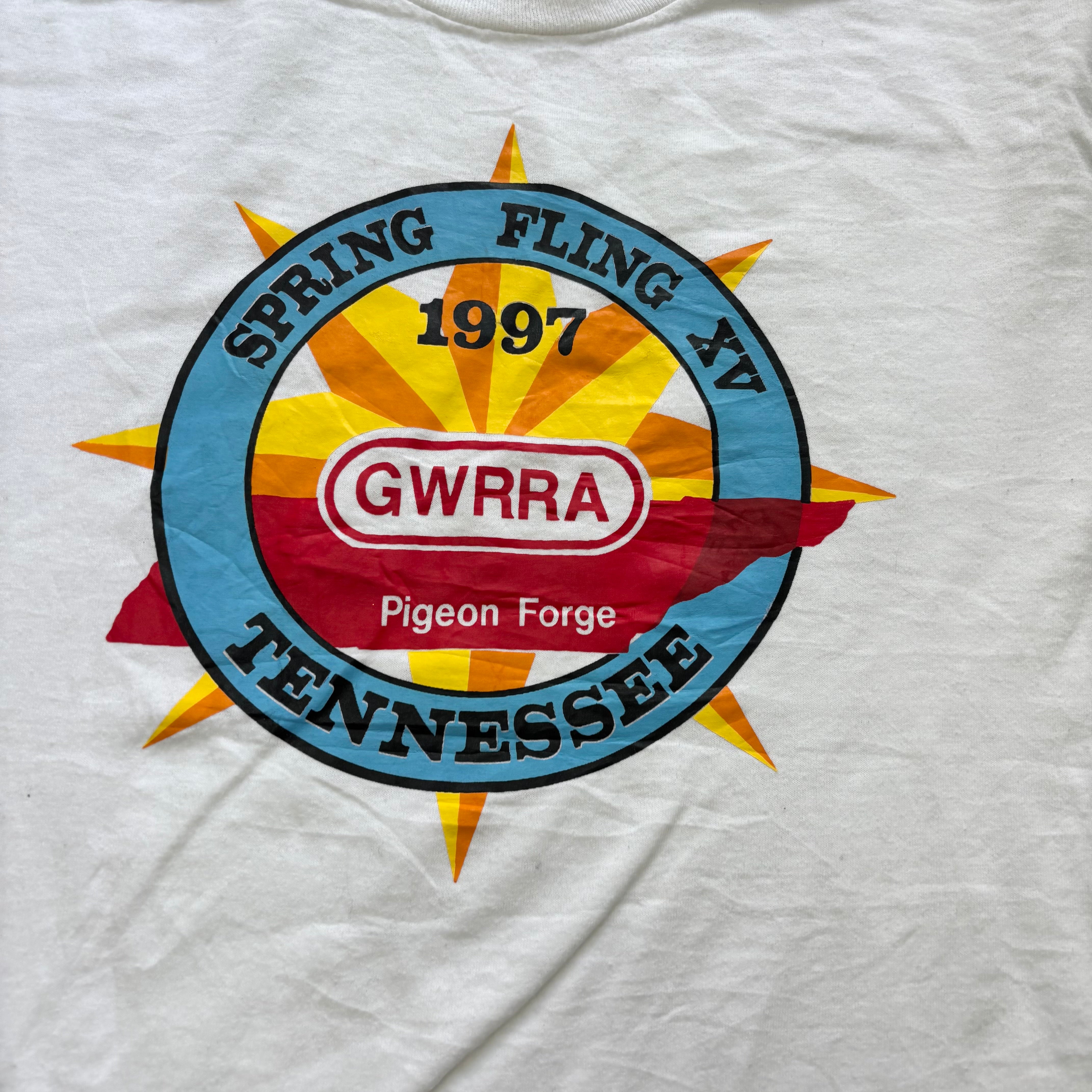 Vintage T Shirt Mens XL White Single Stitch Graphic Print 90s