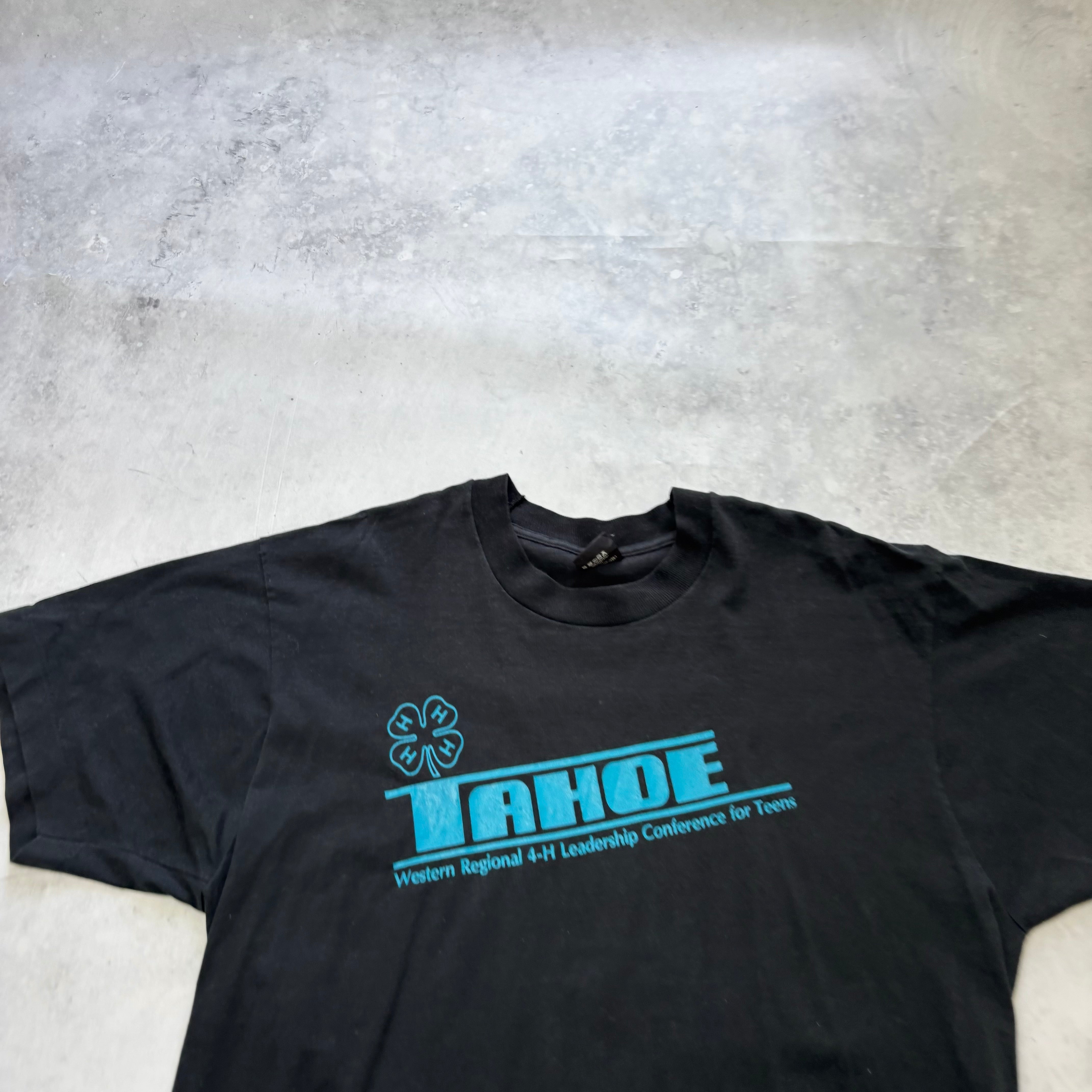 Vintage T Shirt Mens Large Black Single Stitch Graphic Print 90s USA (E)