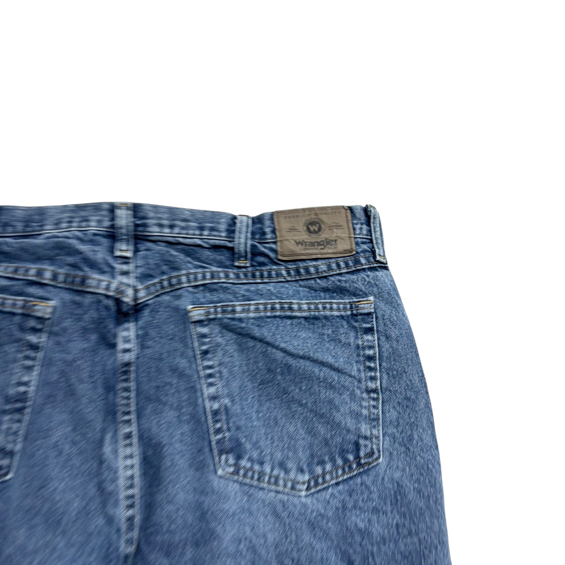 Wrangler Jeans W40 L32 Mens Mid Blue Relaxed Straight Fit Baggy Denim (E)