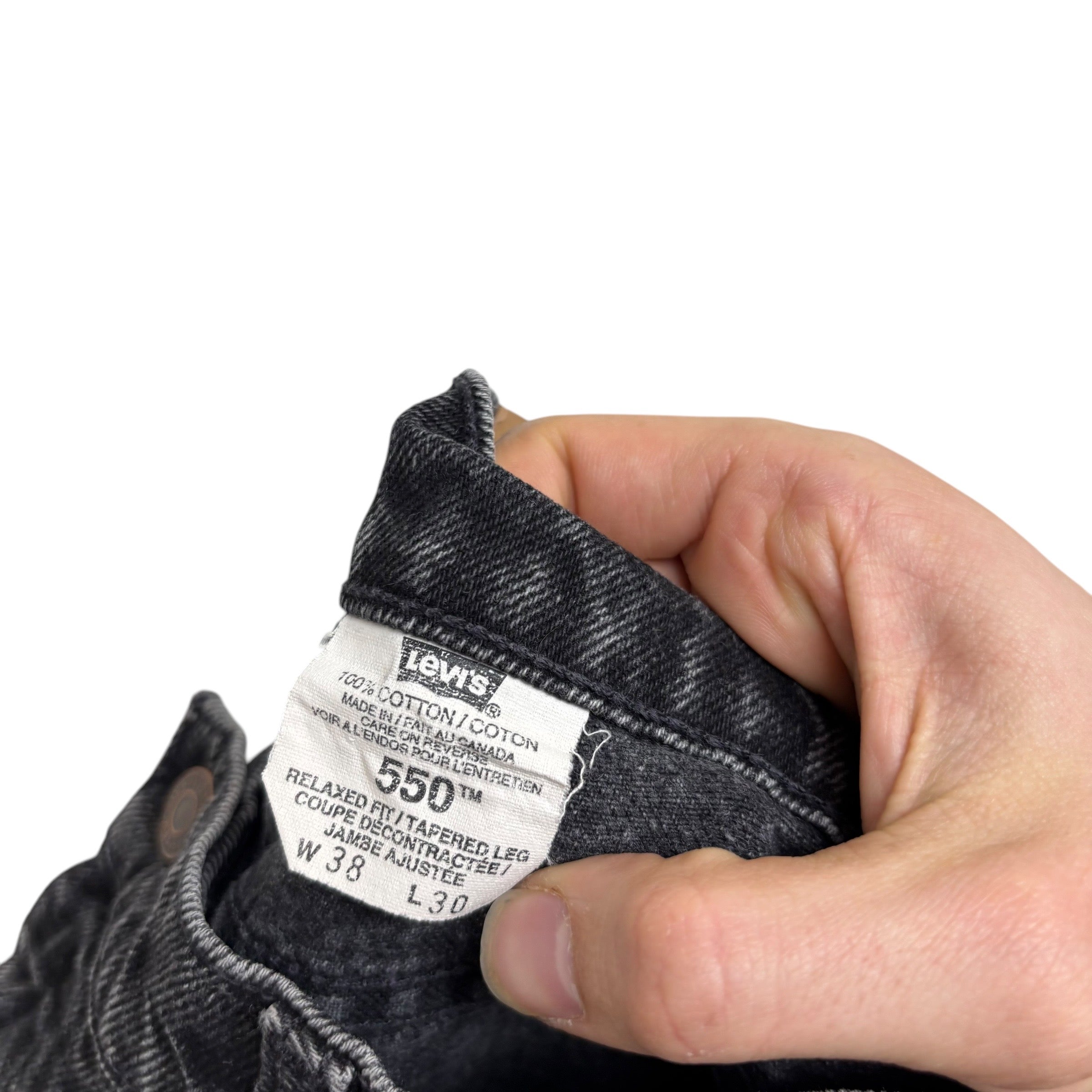 Levis 550 Jeans W36 L30 Mens Black Relaxed Tapered Fit Vintage Denim