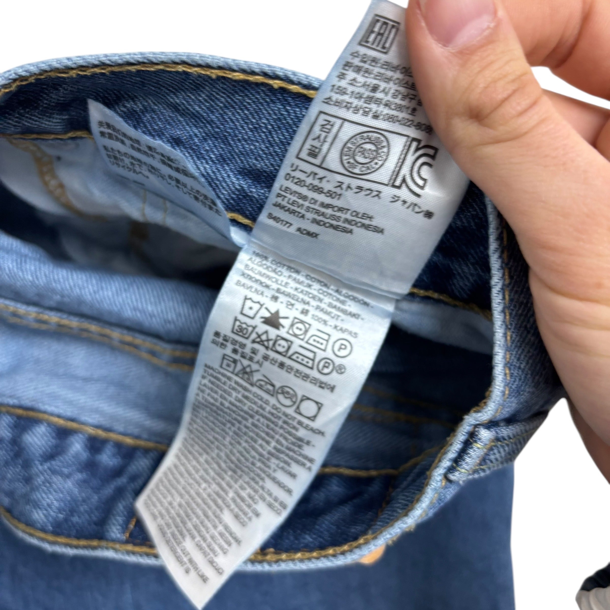 Levis 550 Jeans W36 L25 Mens Mid Blue Baggy Relaxed Straight Fit Denim (E)