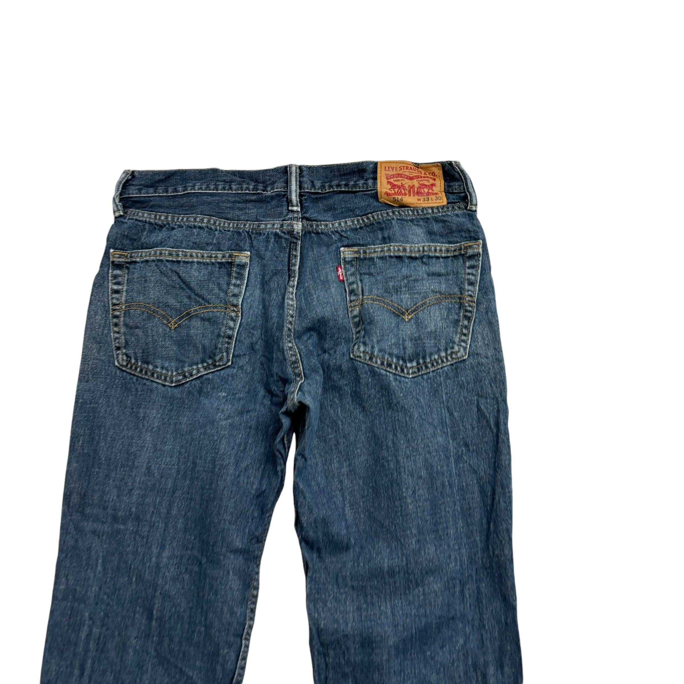 Levis 514 Jeans W33 L30 Mens Mid Blue Regular Straight Fit Denim