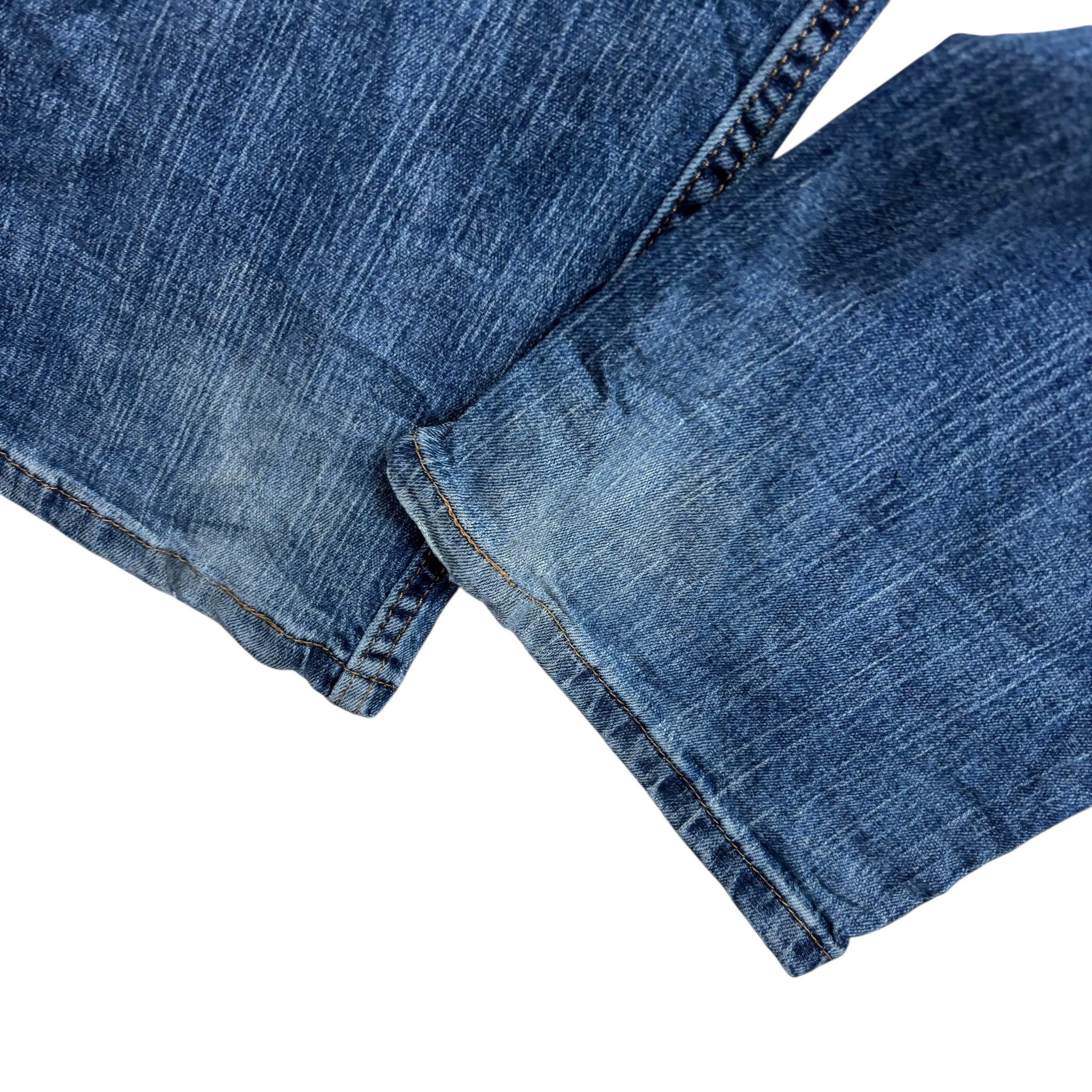 Wrangler Jeans W44 L32 Mens Mid Blue Regular Straight Fit Stretch Denim