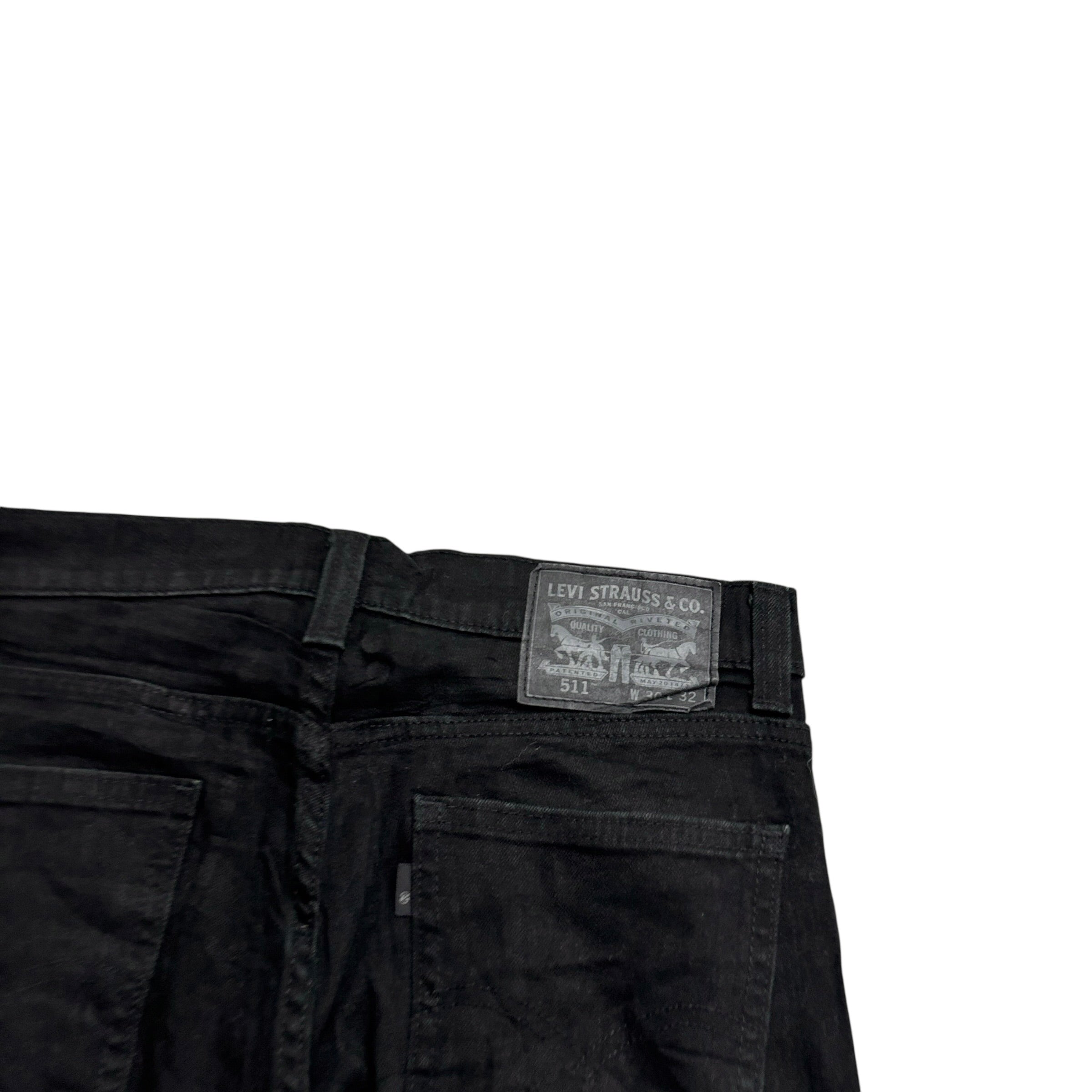 Levis 511 Jeans W30 L32 Mens Black Slim Fit Stretch Denim (E)