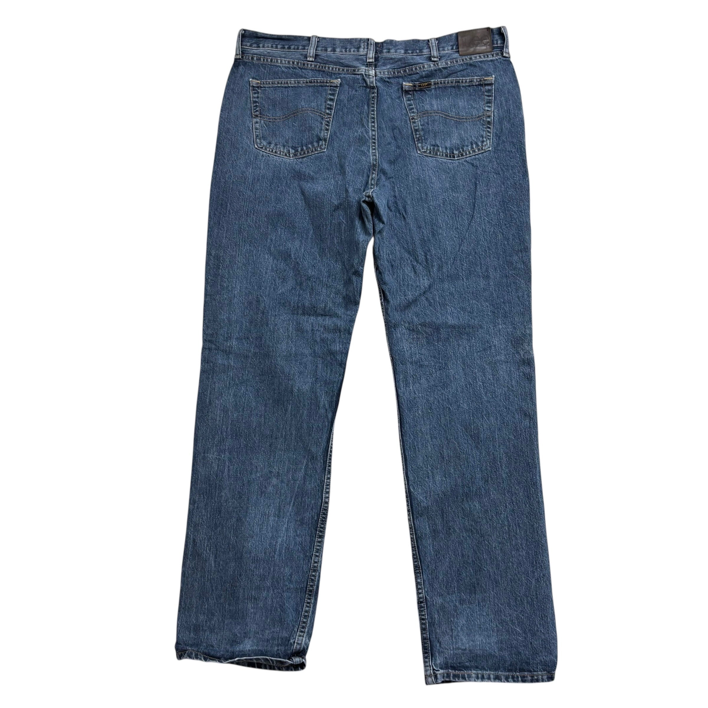Lee Jeans W40 L34 Mens Relaxed Straight Fit Mid Blue Baggy Denim (E)